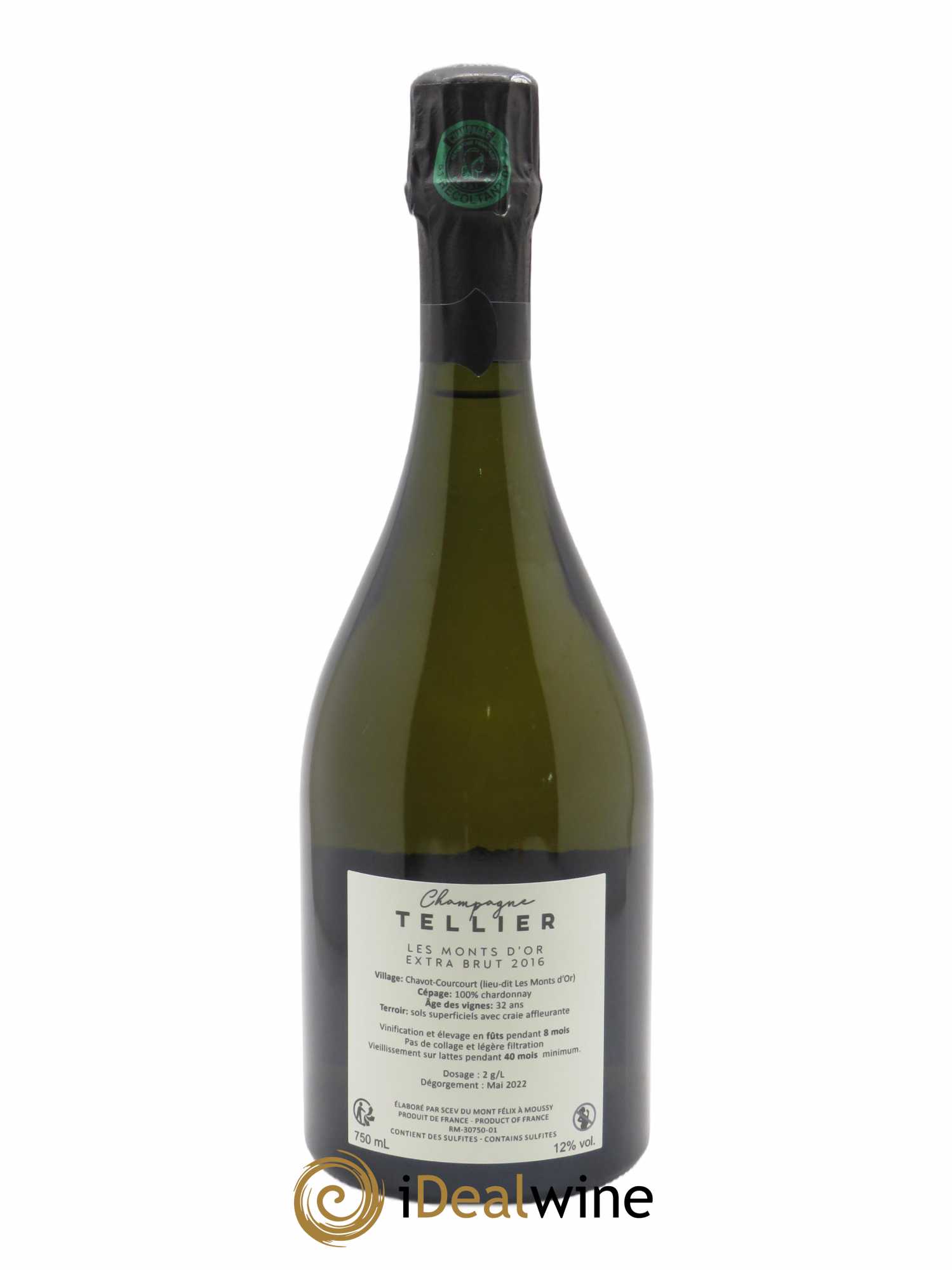 Les Monts d'Or Blanc de Blancs Extra-Brut Tellier 2016 - Lot de 1 bouteille - 1