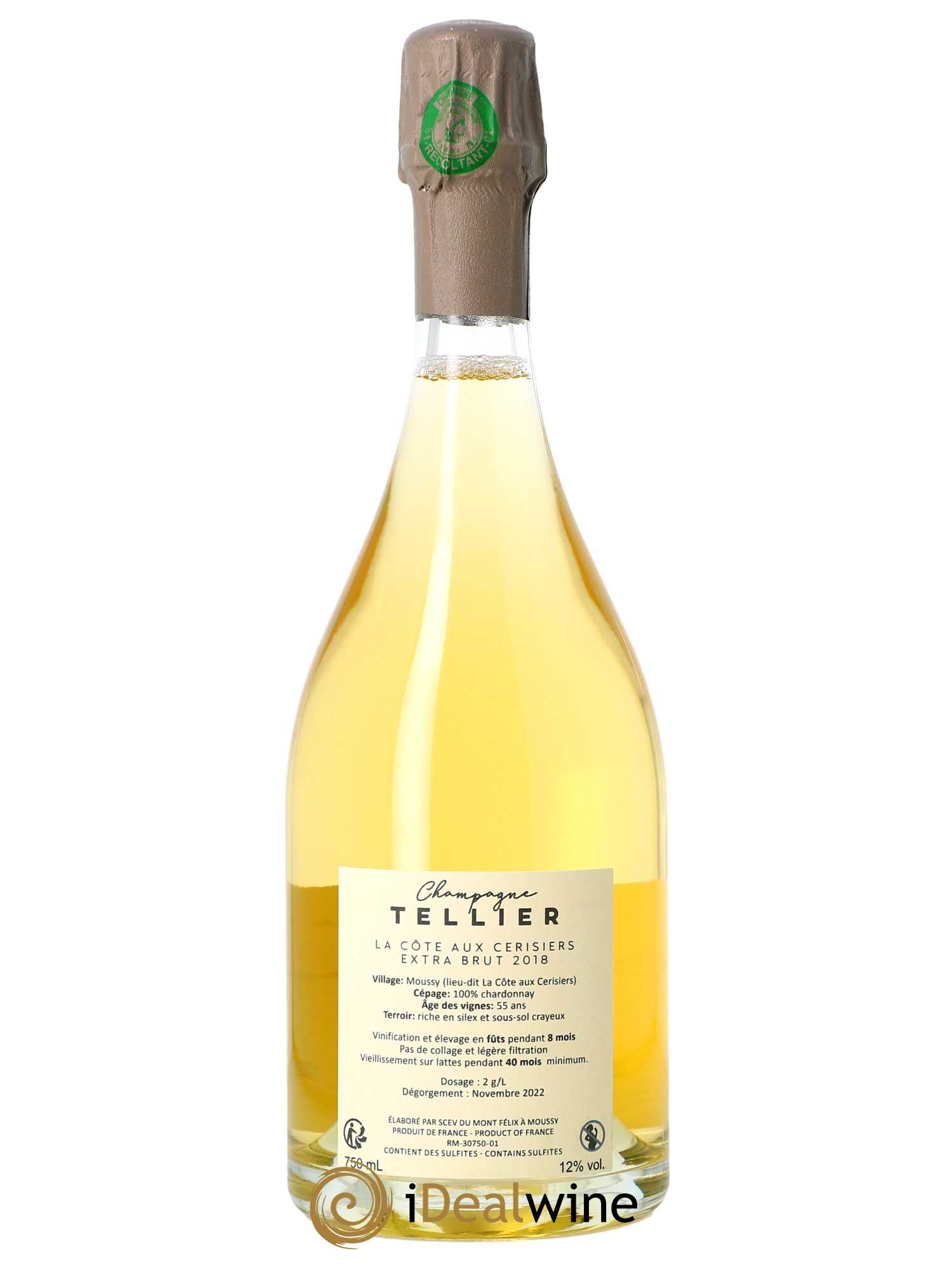 La Côte aux Cerisiers Extra-Brut Tellier 2018 - Lot de 1 bouteille - 1