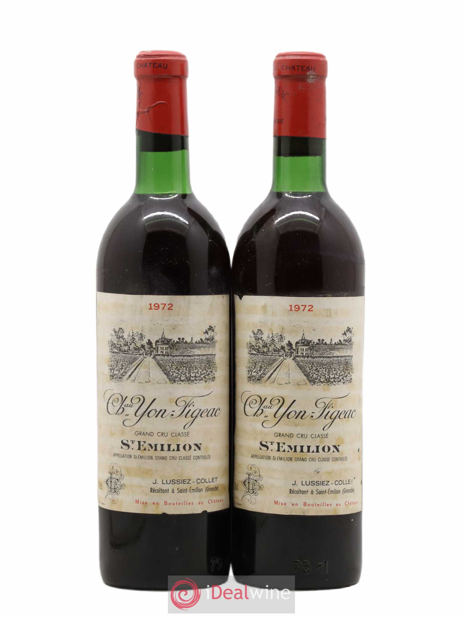 Château Yon Figeac Grand Cru Classé 1972 - Lot de 2 bouteilles - 0