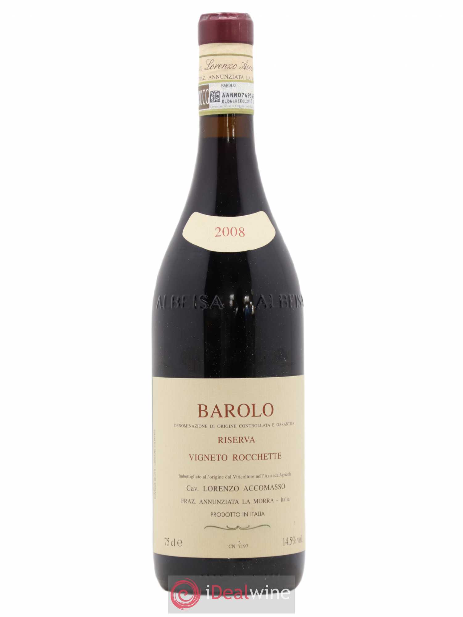 Barolo DOCG Riserva Vigneto Rocchette Lorenzo Accomasso 2008 - Lot de 1 bouteille - 0