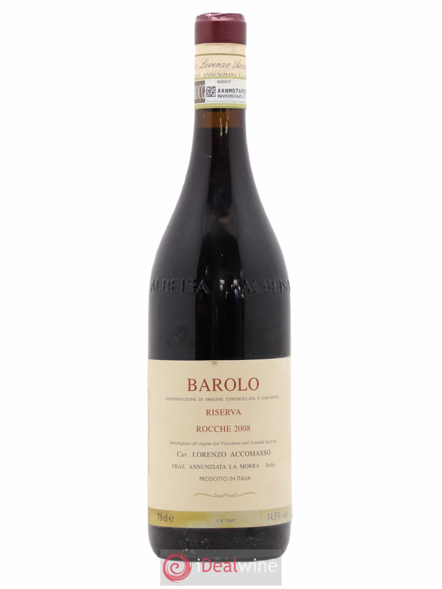 Barolo DOCG Rocche Lorenzo Accomasso riserva 2008 - Lot de 1 bouteille - 0