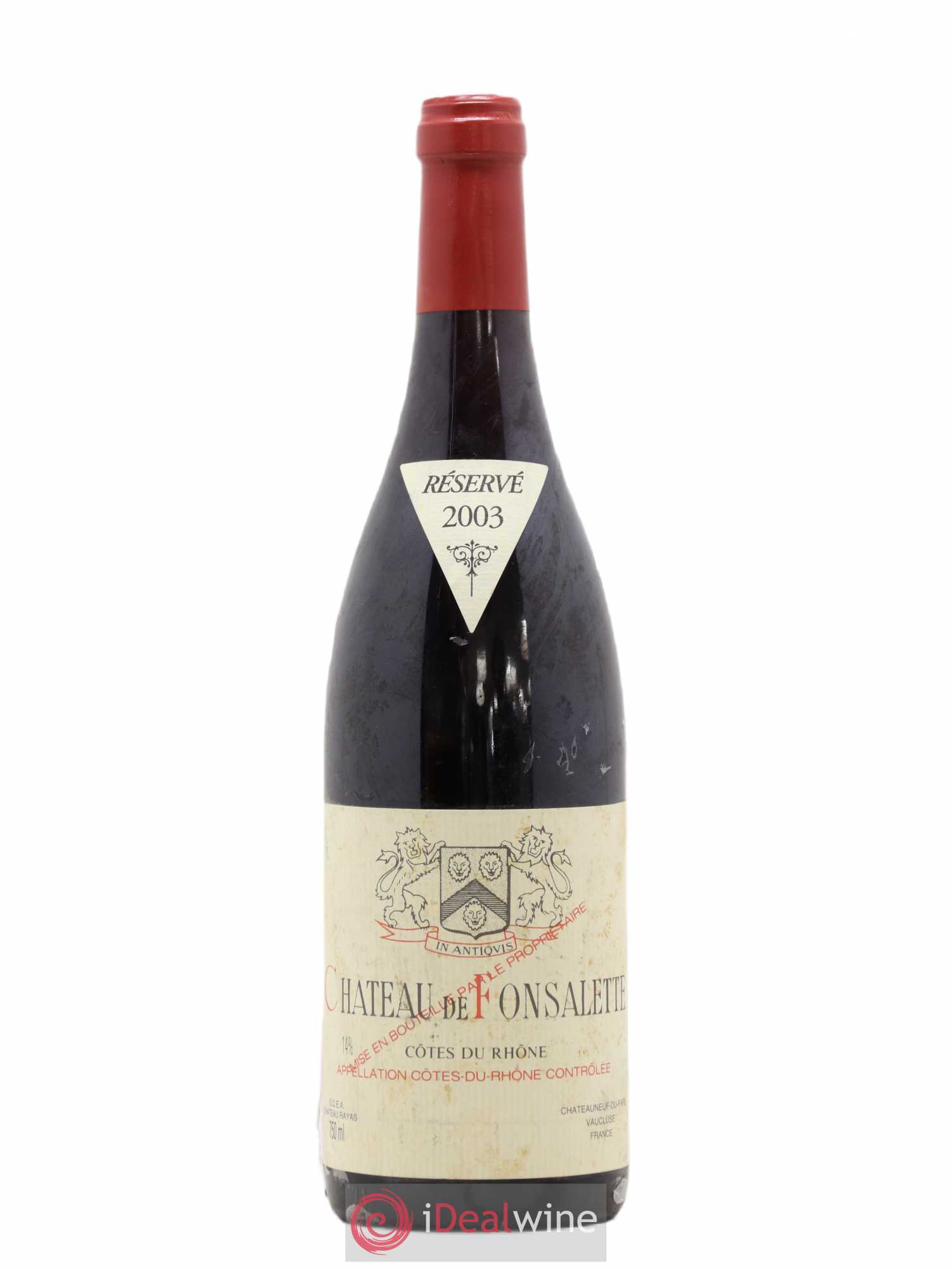 Côtes-du-Rhône Château de Fonsalette Emmanuel Reynaud 2003 - Lot de 1 bouteille - 0