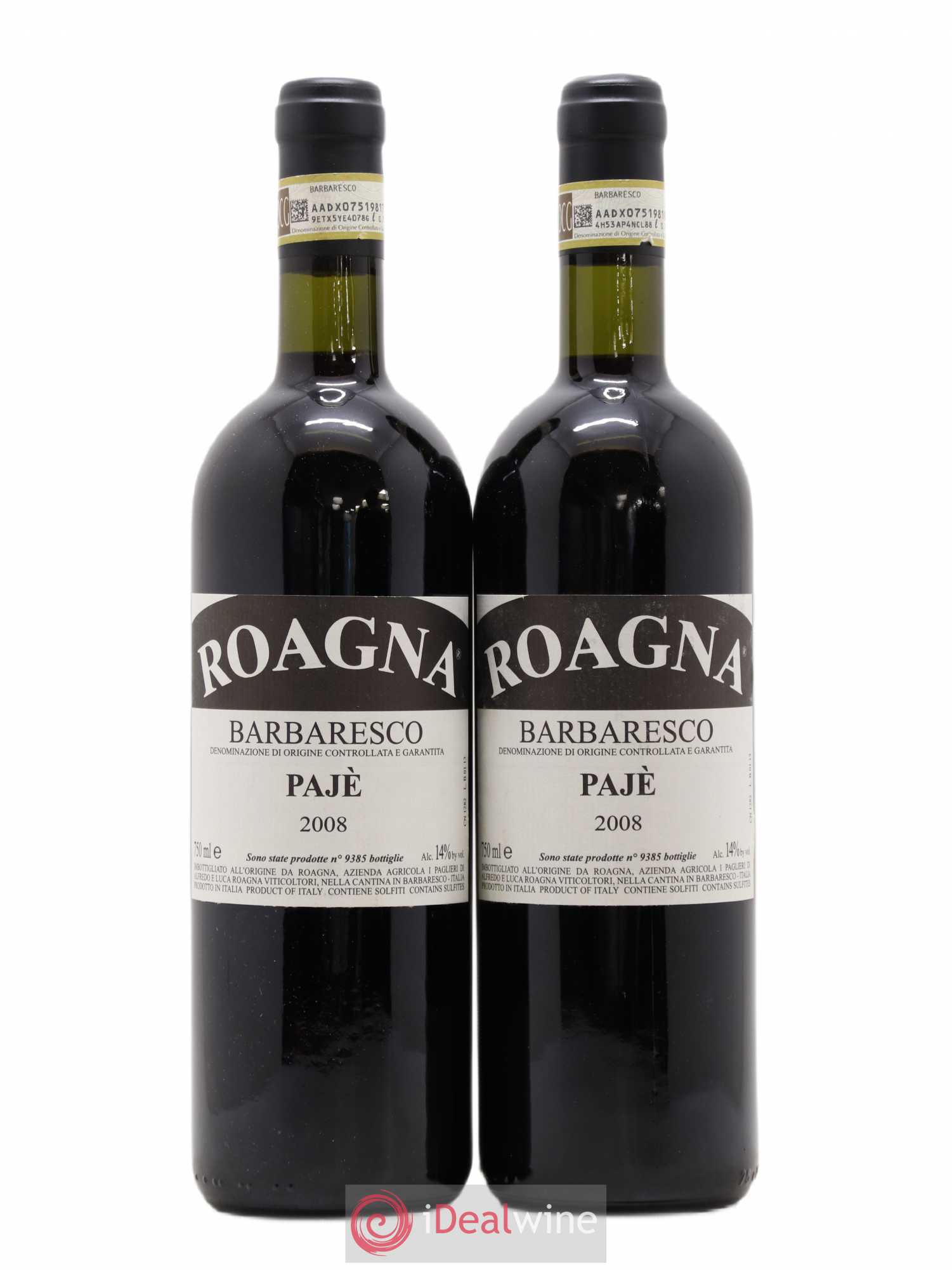 Barbaresco DOCG Pajè Roagna 2008 - Lot de 2 bouteilles - 0