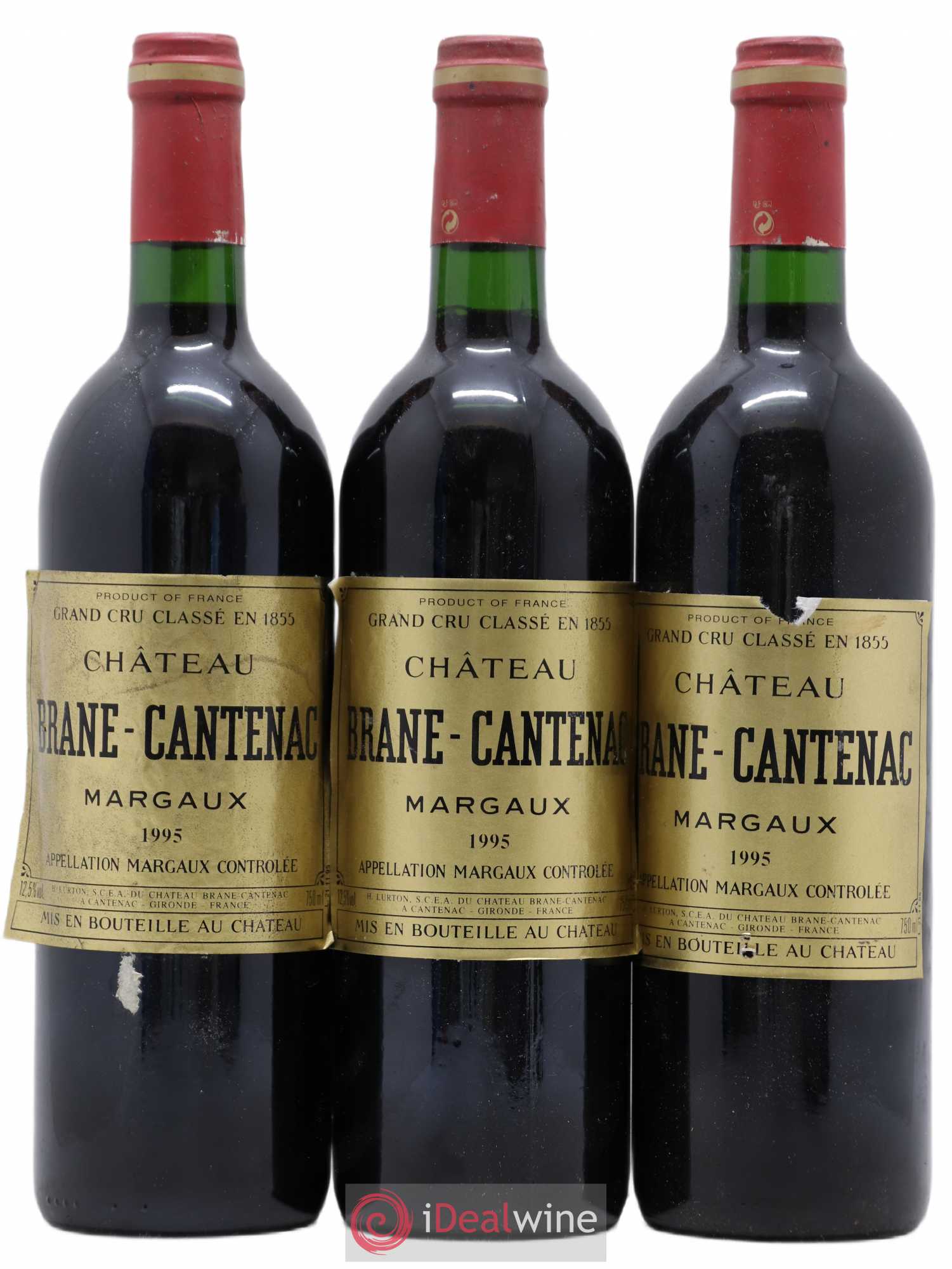 Château Brane Cantenac 2ème Grand Cru Classé 1995 - Lot de 3 bouteilles - 0