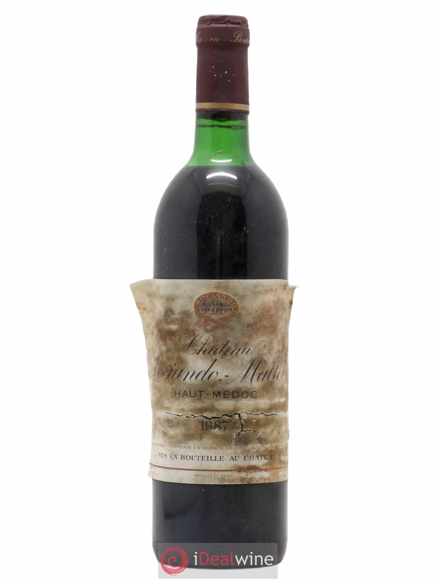 Château Sociando Mallet 1987 - Lot de 1 bouteille - 0