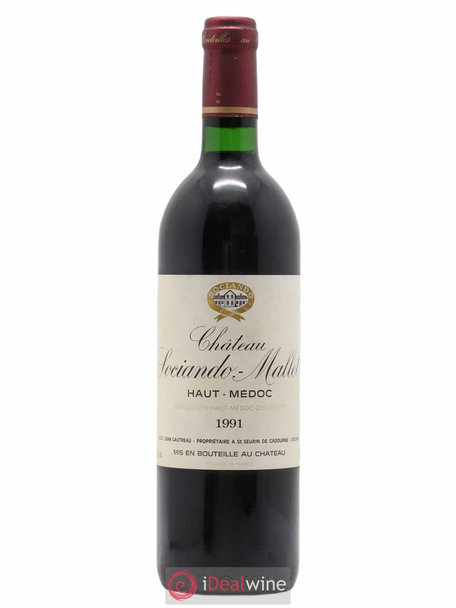 Château Sociando Mallet 1991 - Lot de 1 bouteille - 0