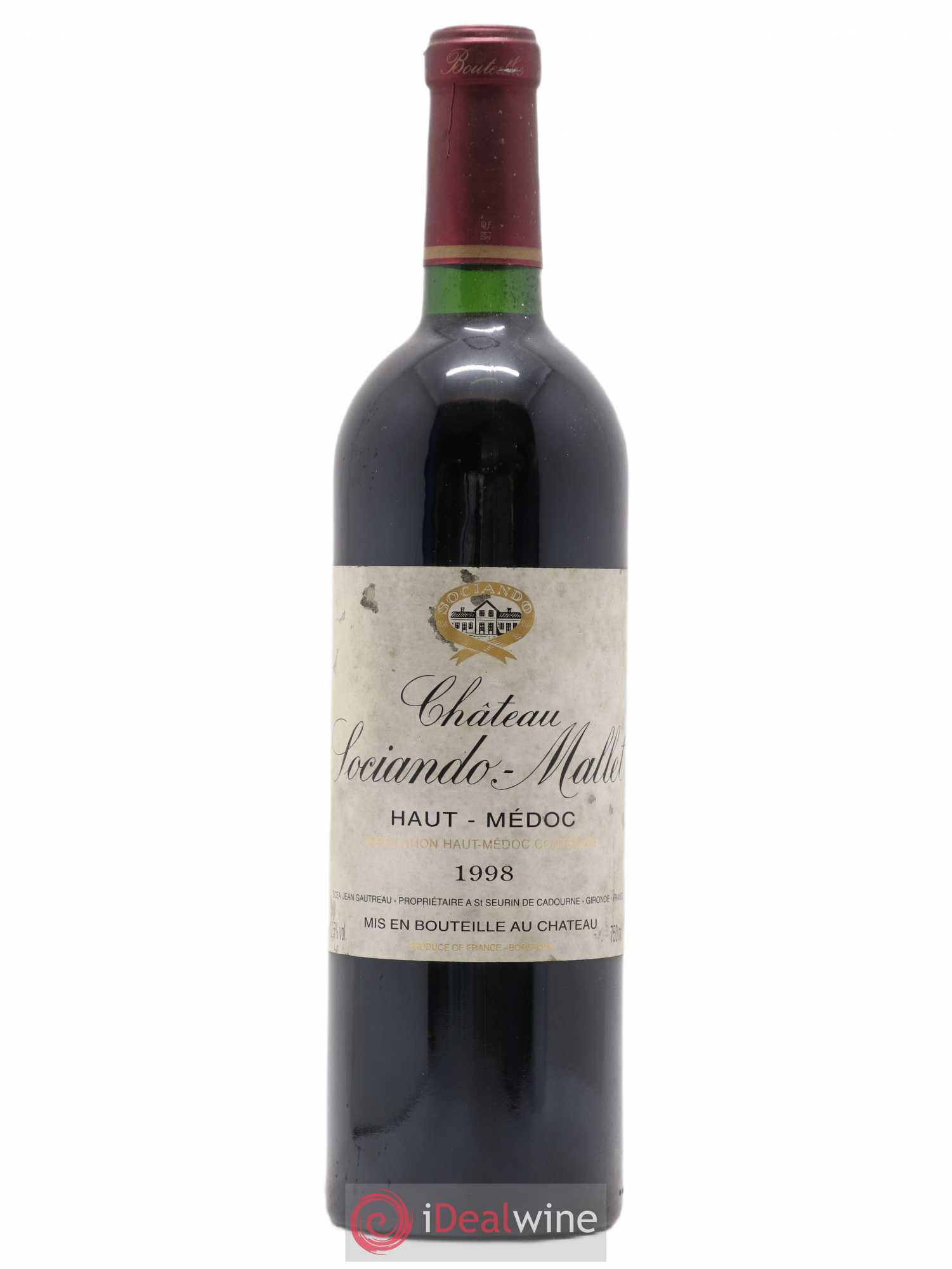 Château Sociando Mallet 1998 - Lot de 1 bouteille - 0