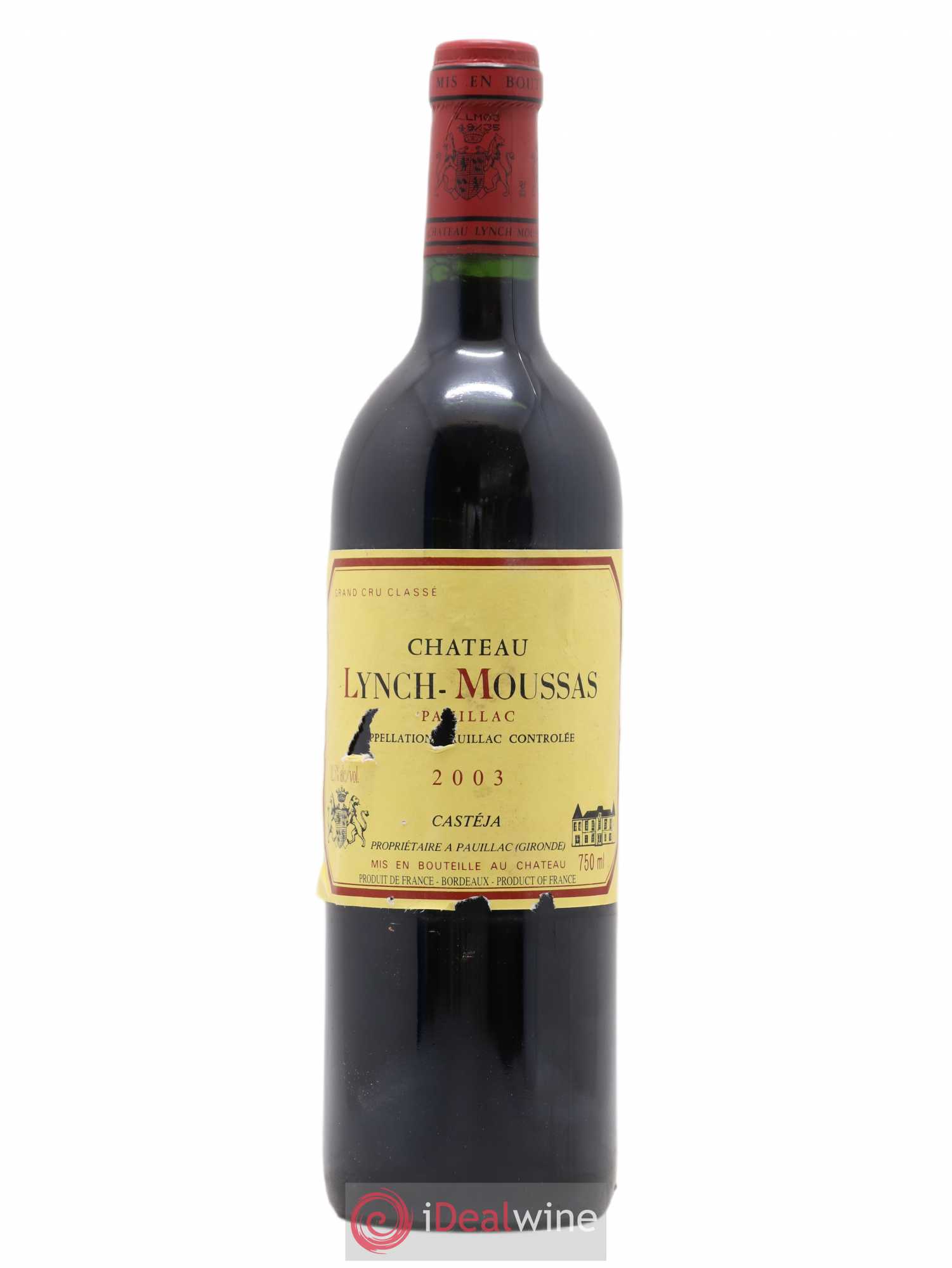 Château Lynch Moussas 5ème Grand Cru Classé 2003 - Lot de 1 bouteille - 0