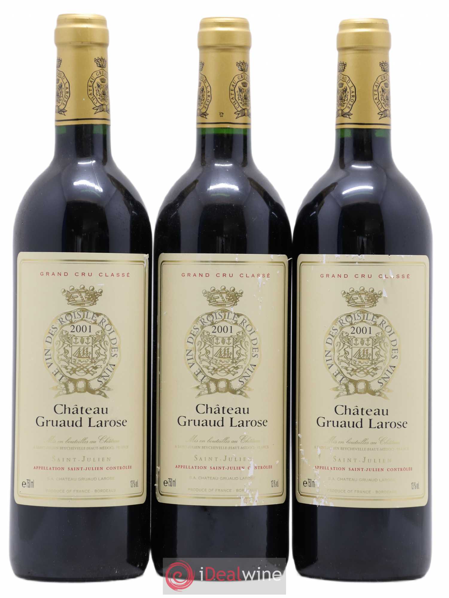Château Gruaud Larose 2ème Grand Cru Classé 2001 - Lot de 3 bouteilles - 0