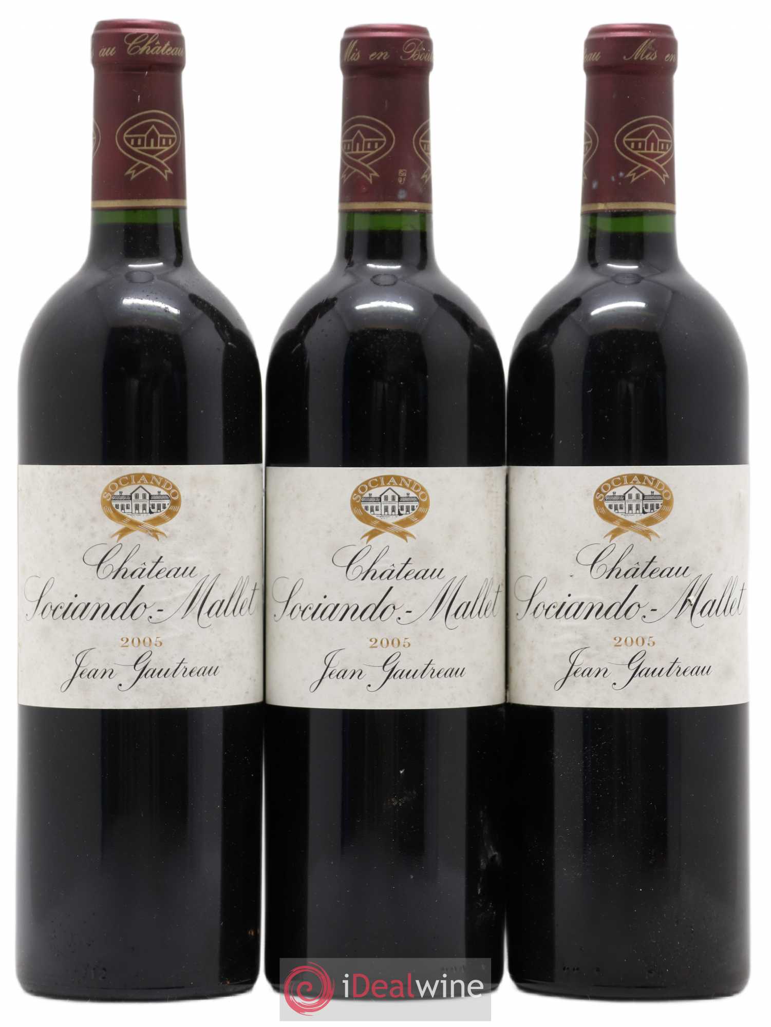 Château Sociando Mallet 2005 - Lot de 3 bouteilles - 0