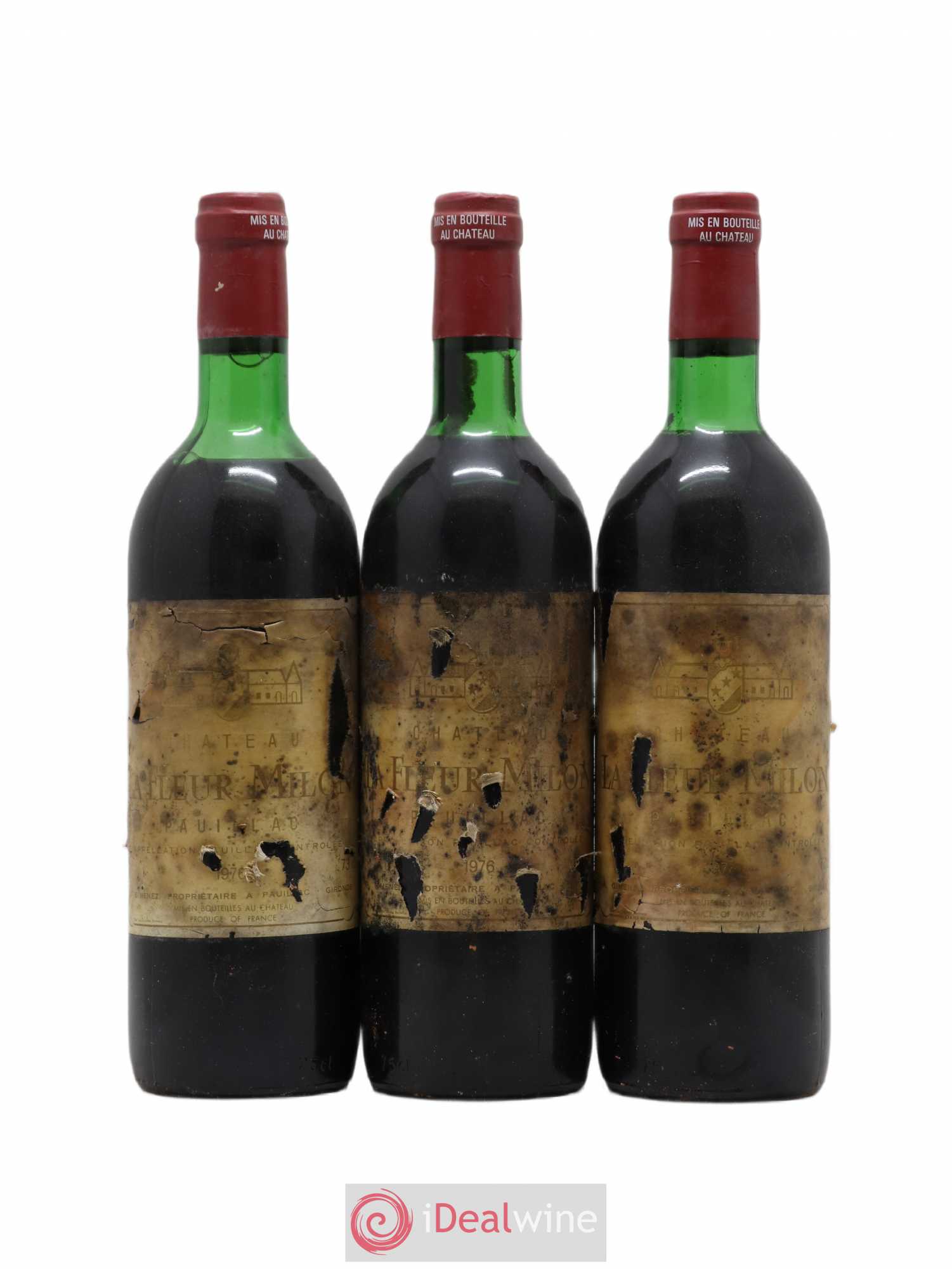 Château Clerc Milon 5ème Grand Cru Classé 1976 - Lot de 3 bouteilles - 0