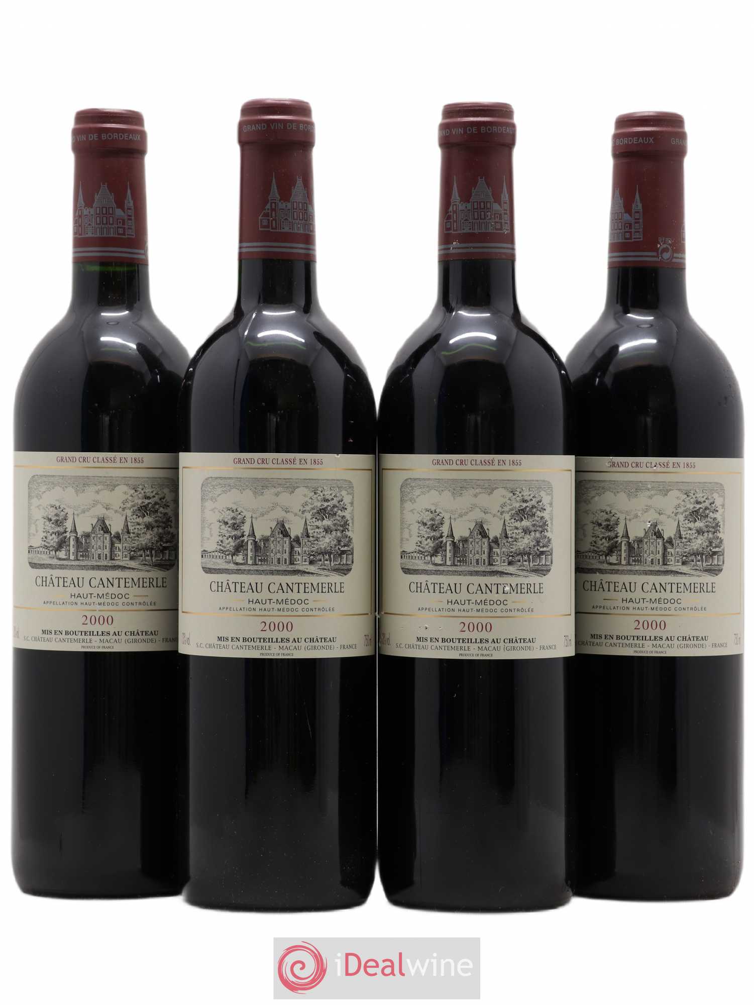 Château Cantemerle 5ème Grand Cru Classé 2000 - Lot de 4 bouteilles - 0