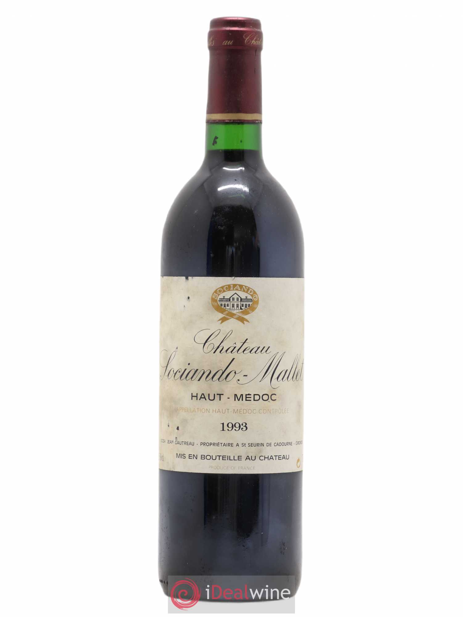 Château Sociando Mallet 1993 - Lot de 1 bouteille - 0