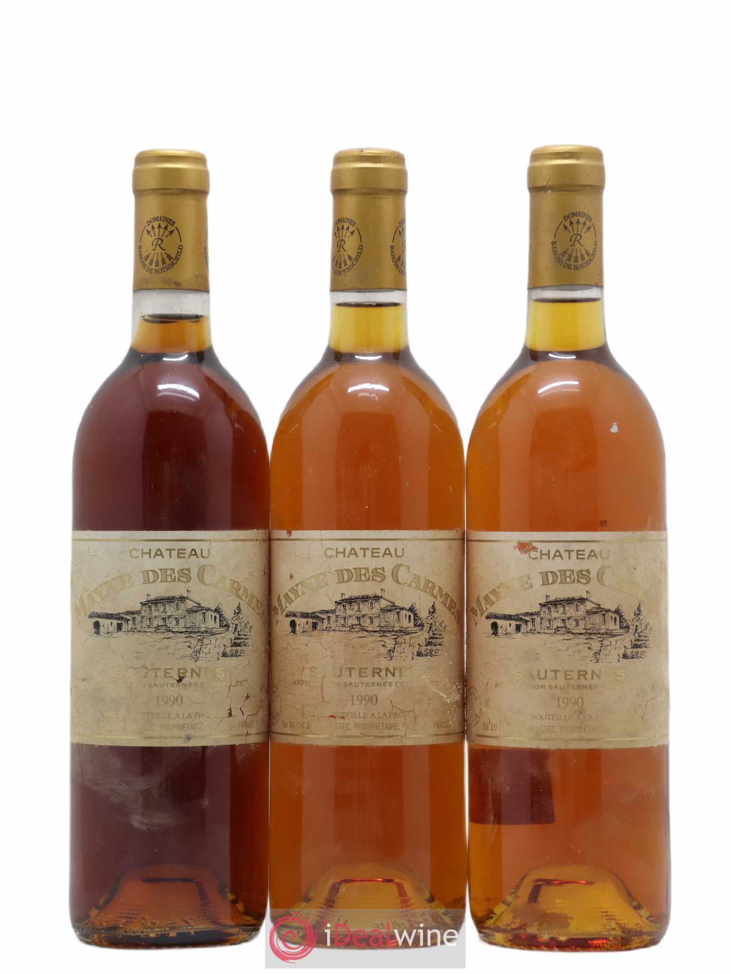 Sauternes Mayne des Carmes 1990 - Lotto di 3 bottiglie - 0