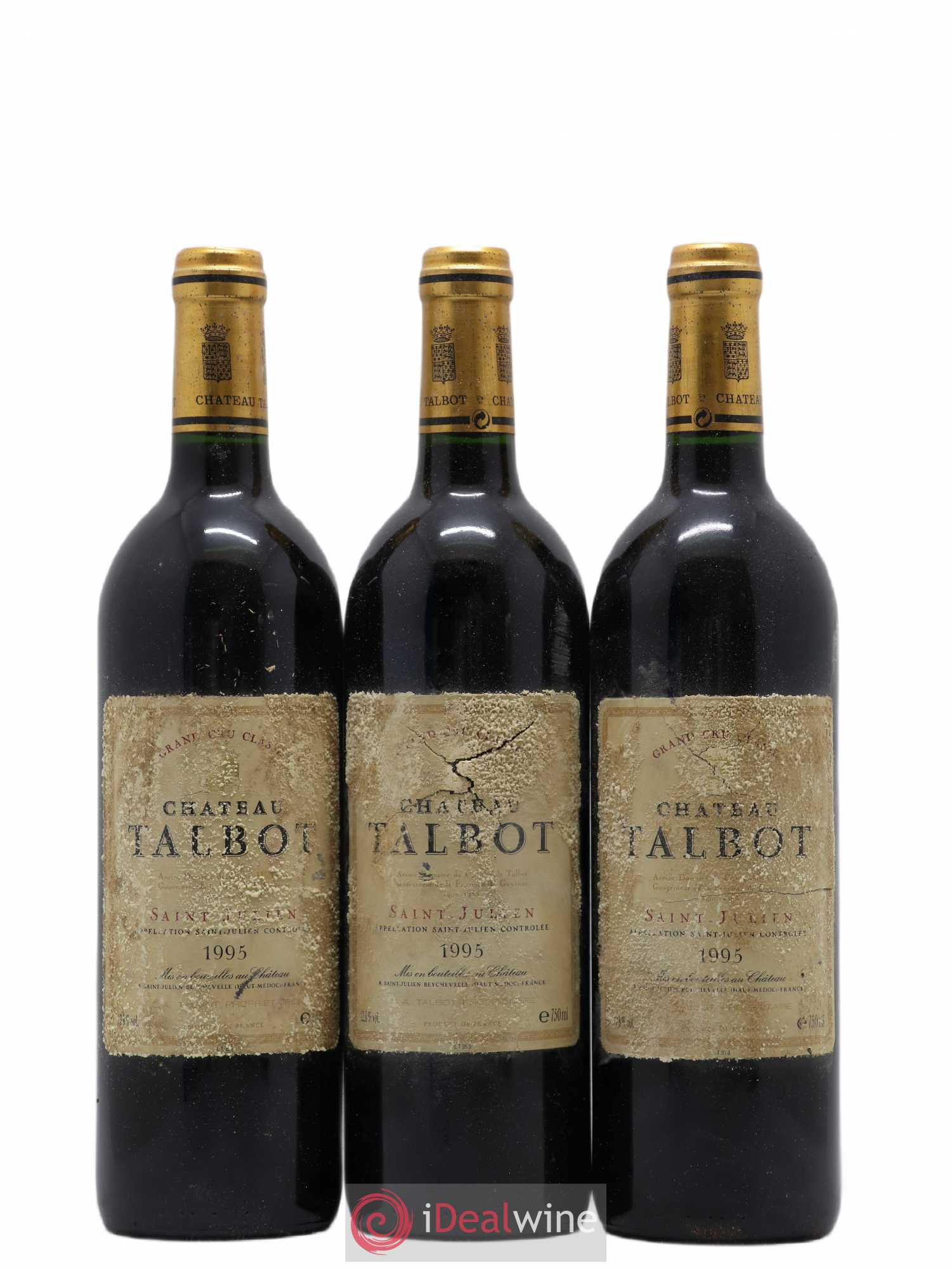 Château Talbot 4ème Grand Cru Classé 1995 - Lot de 3 bouteilles - 0
