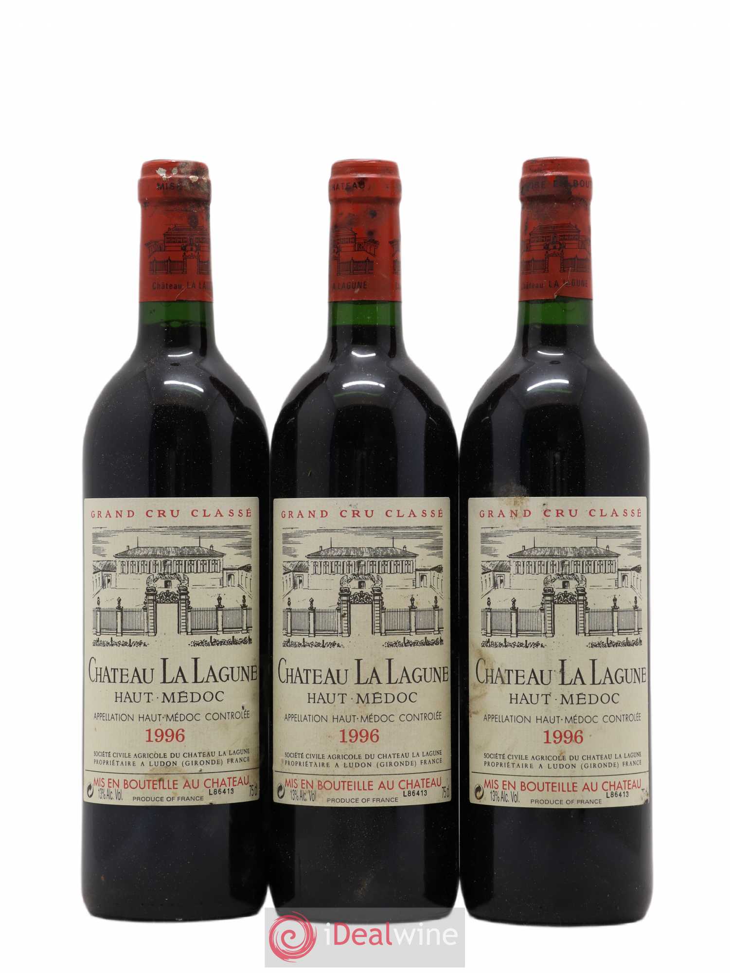Château la Lagune 3ème Grand Cru Classé 1996 - Lot de 3 bouteilles - 0