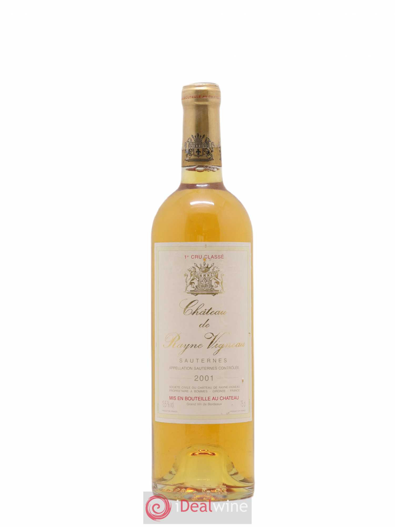Château de Rayne Vigneau 1er Grand Cru Classé 2001 - Lotto di 1 bottiglia - 0