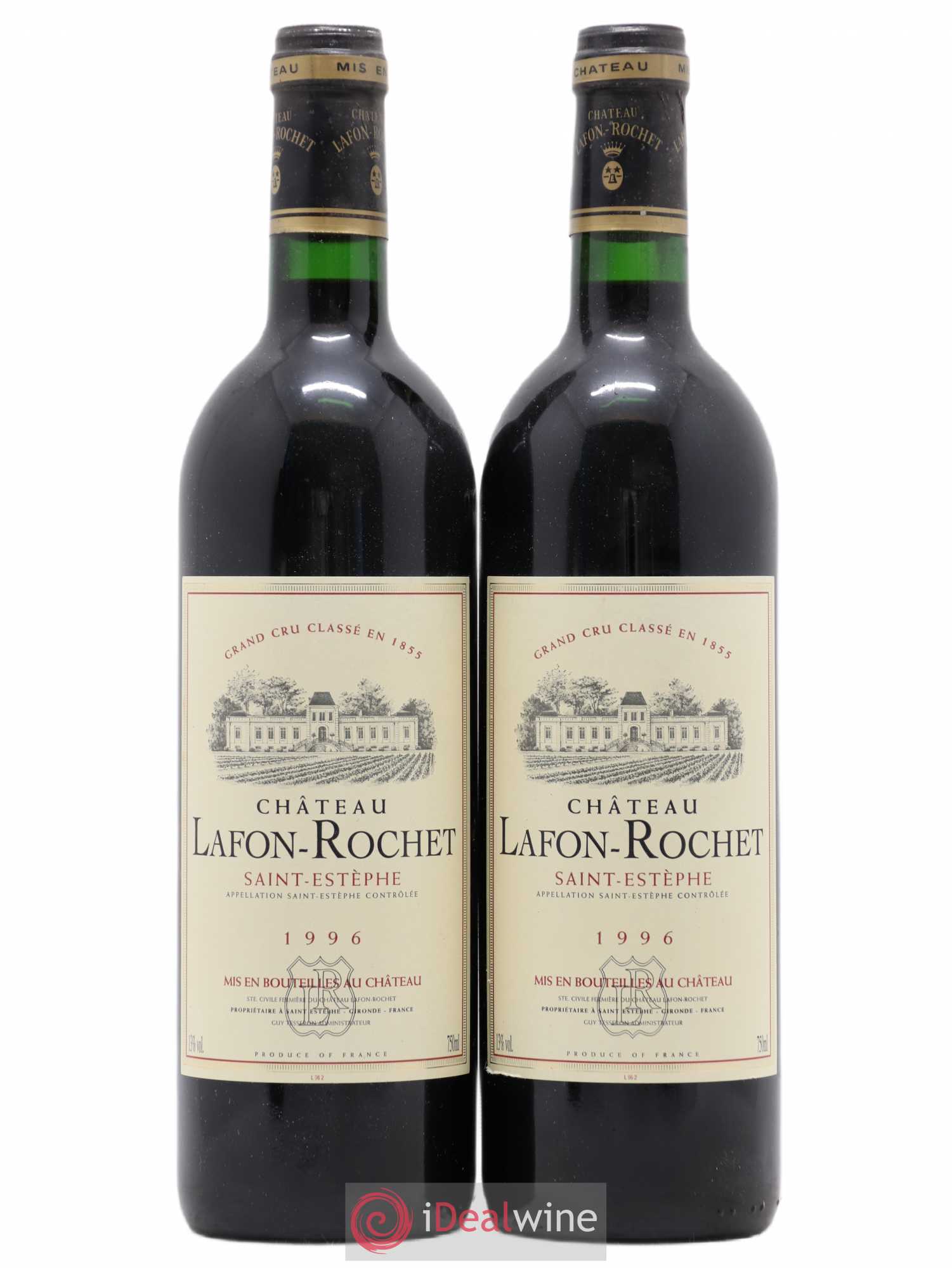 Château Lafon Rochet 4ème Grand Cru Classé 1996 - Lot de 2 bouteilles - 0