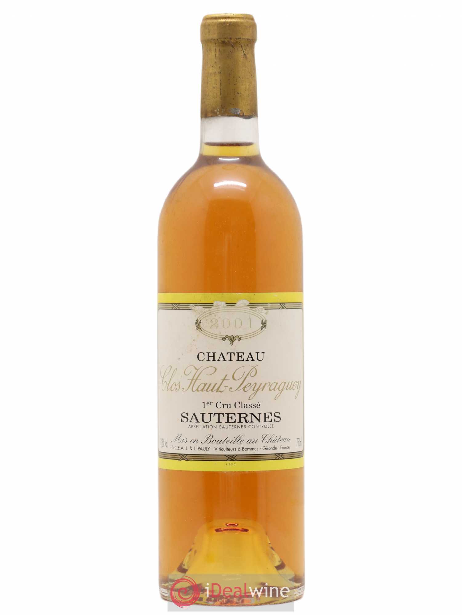 Clos Haut-Peyraguey 1er Grand Cru Classé 2001 - Lotto di 1 bottiglia - 0