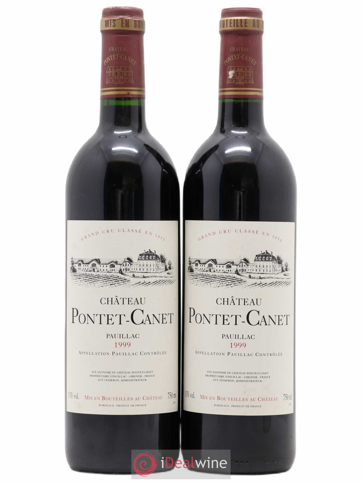 Château Pontet Canet 5ème Grand Cru Classé 1999 - Lot de 2 bouteilles - 0