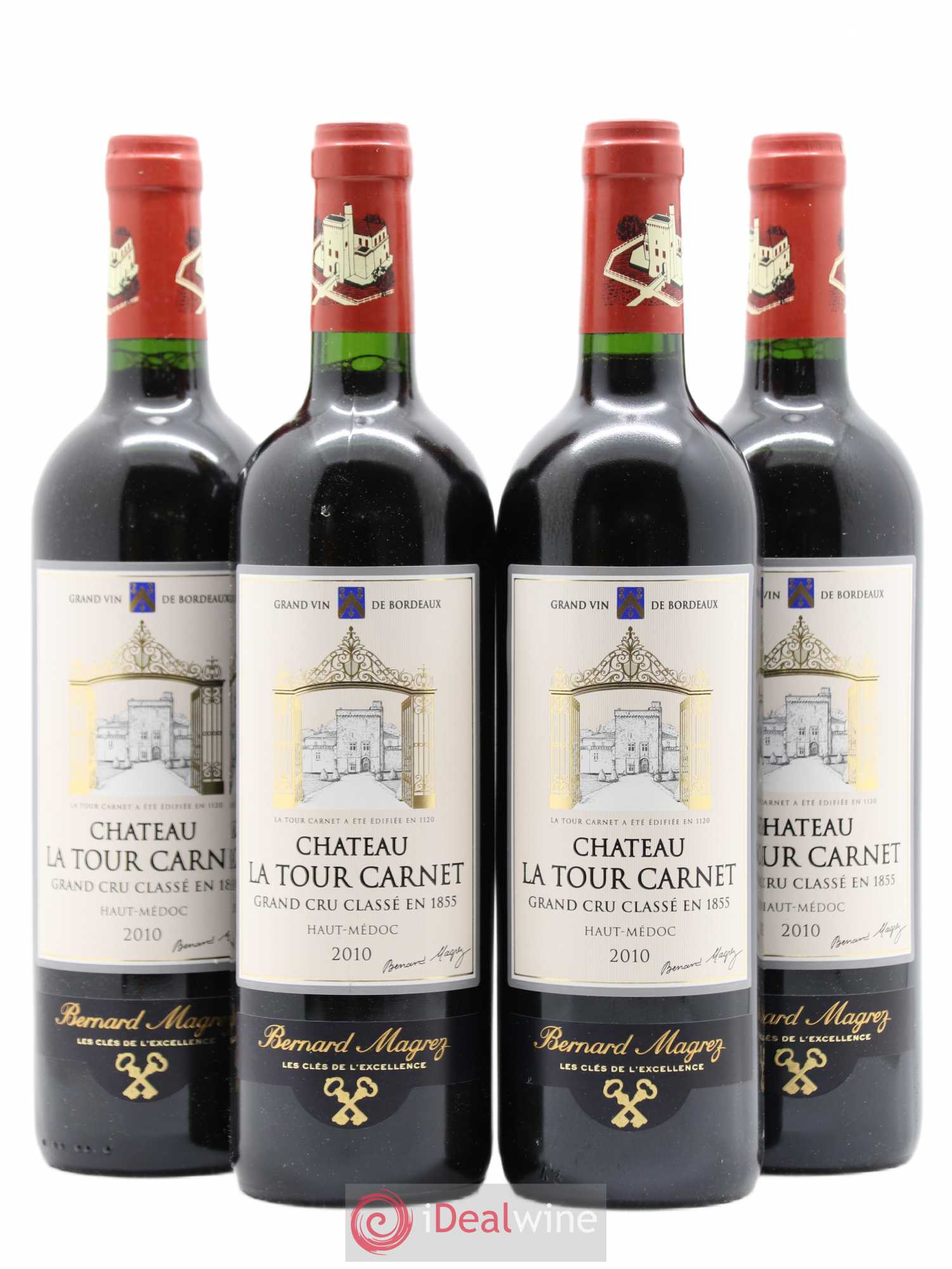 Château la Tour Carnet 4ème Grand Cru Classé 2010 - Lot de 4 bouteilles - 0