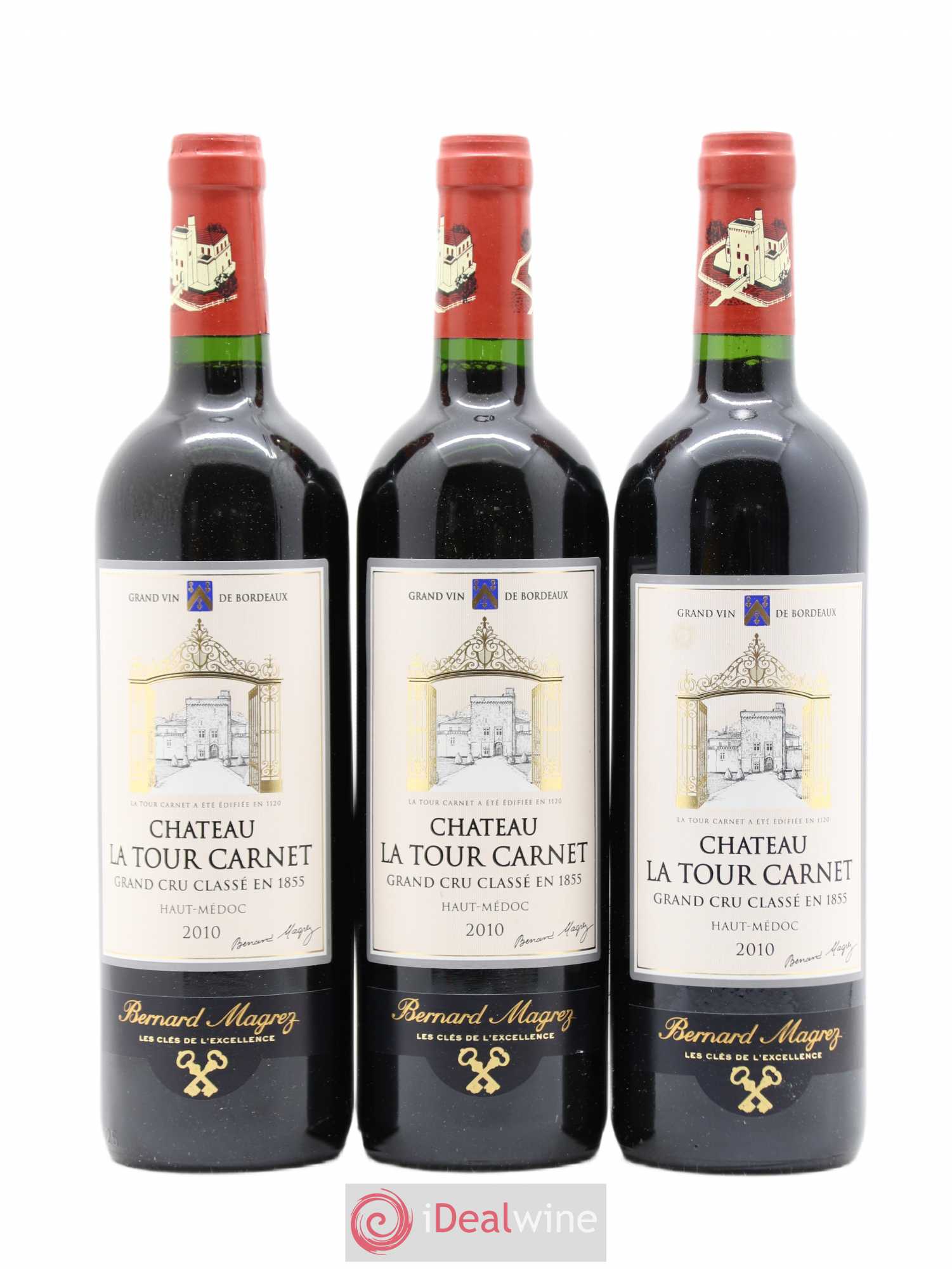 Château la Tour Carnet 4ème Grand Cru Classé 2010 - Lot de 3 bouteilles - 0