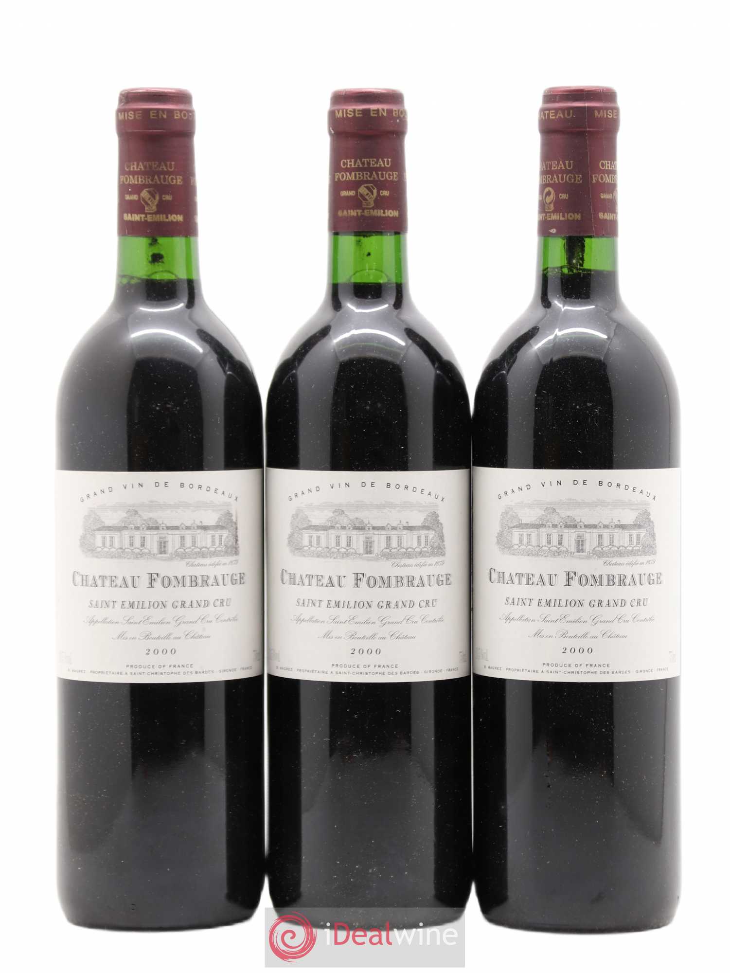 Château Fombrauge Grand Cru Classé 2000 - Lot de 3 bouteilles - 0