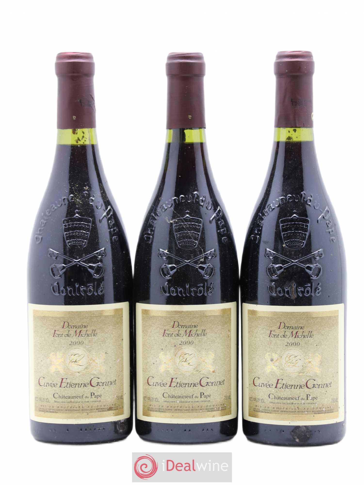 Châteauneuf-du-Pape Domaine Font de Michelle Cuvée Etienne Gonnet Famille Gonnet 2000 - Lot de 3 bouteilles - 0
