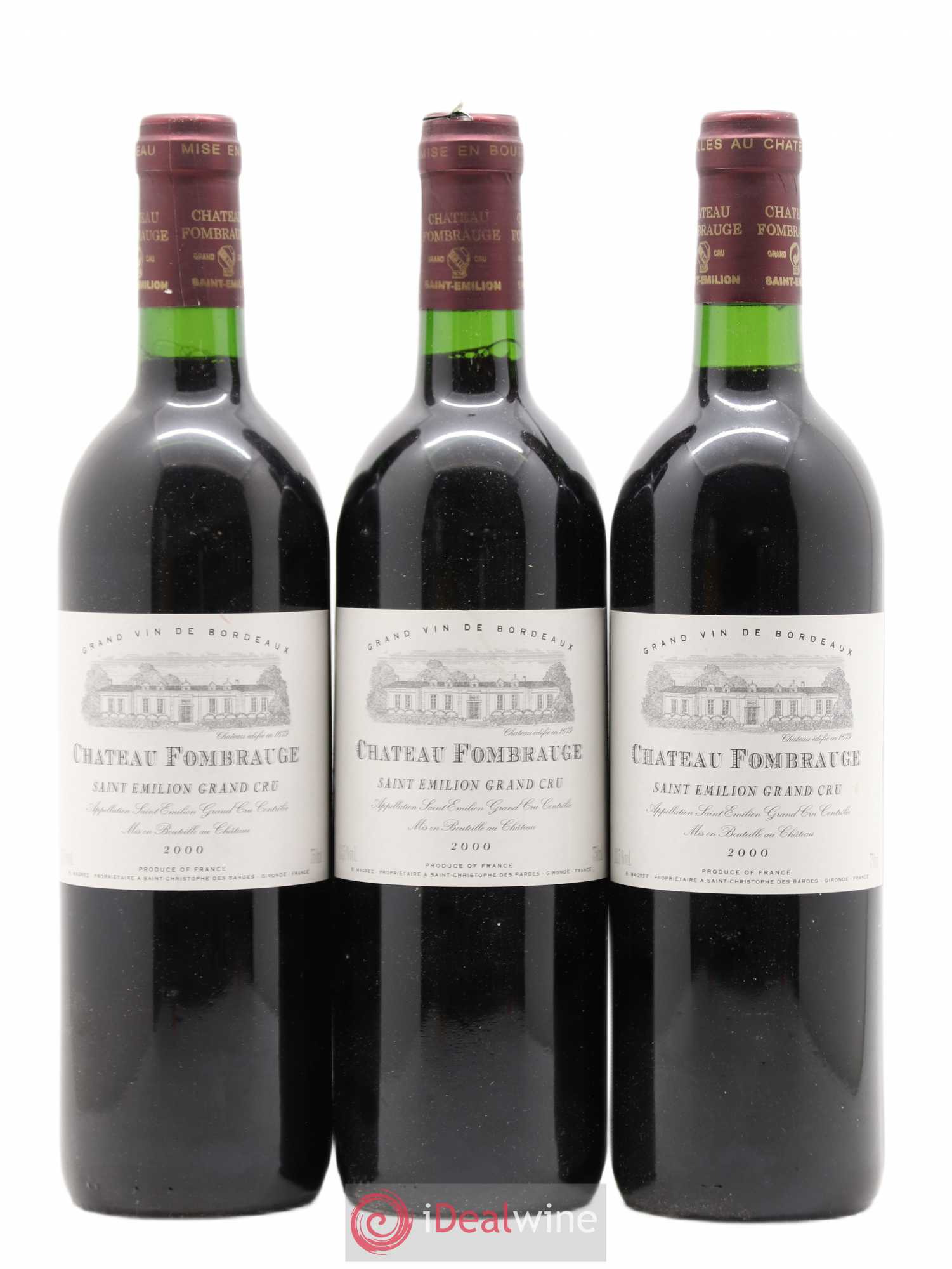 Château Fombrauge Grand Cru Classé 2000 - Lot de 3 bouteilles - 0