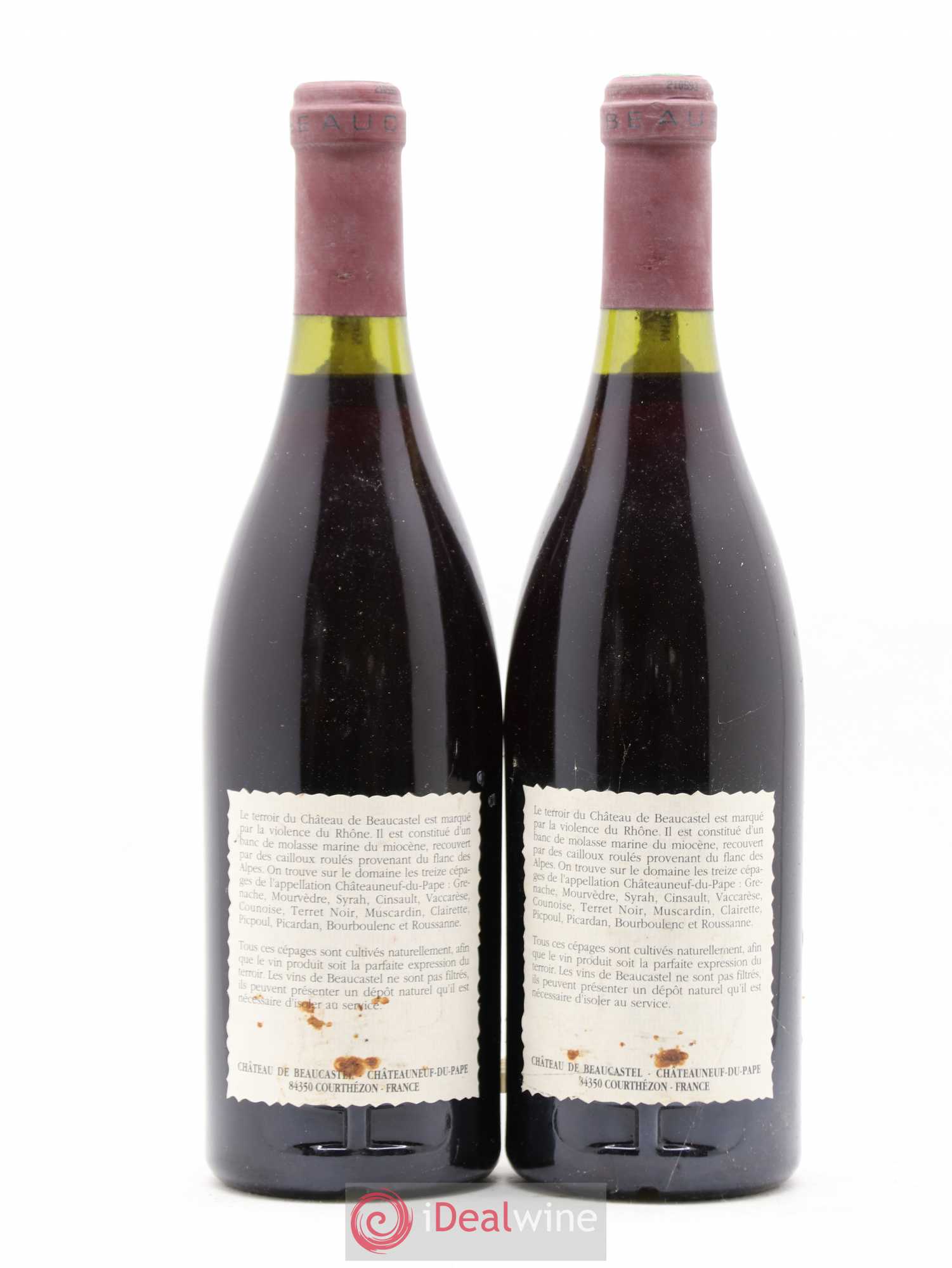 Châteauneuf-du-Pape Château de Beaucastel Famille Perrin 1990 - Lot de 2 bouteilles - 1