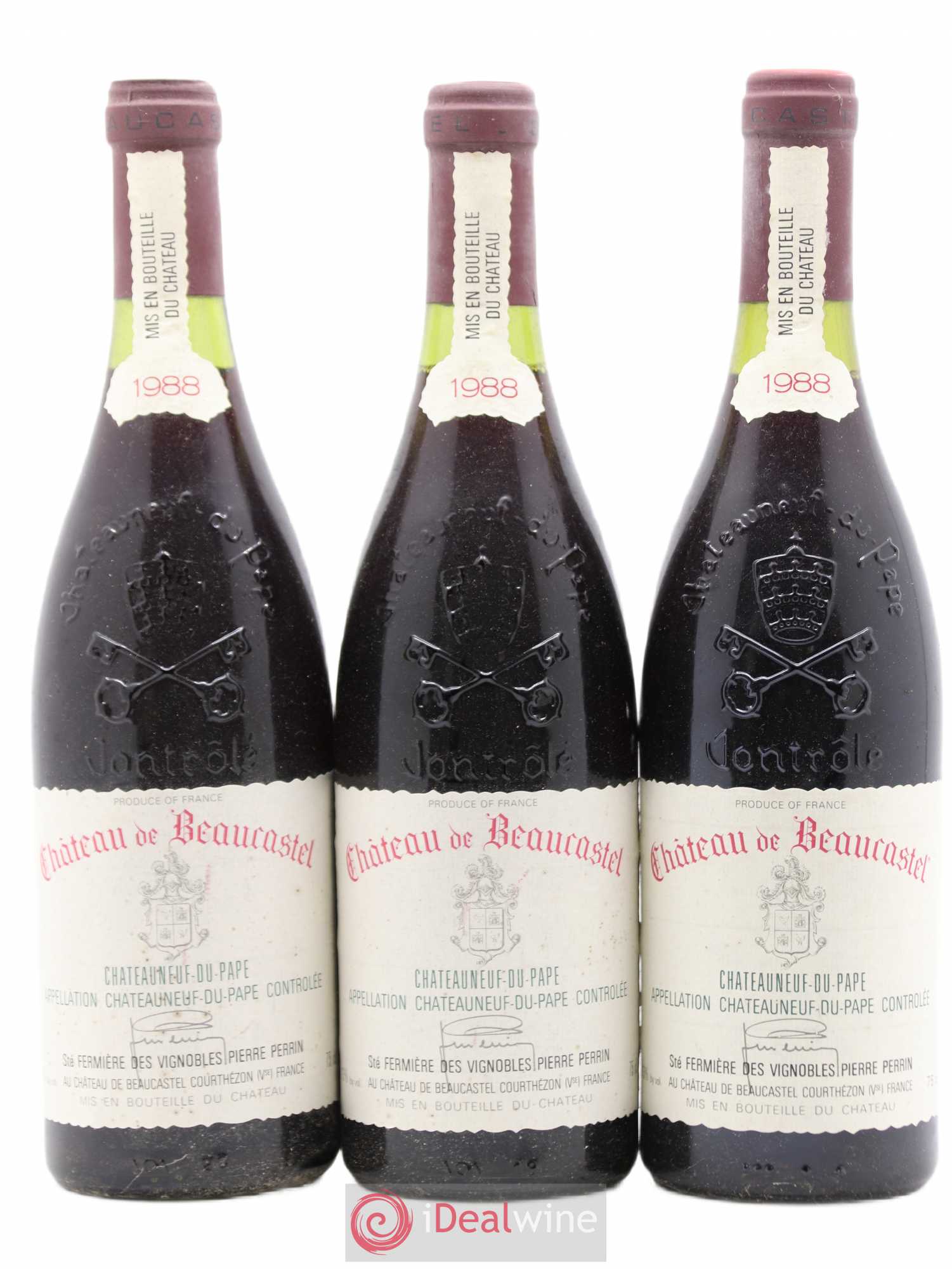 Châteauneuf-du-Pape Château de Beaucastel Famille Perrin 1988 - Lot de 3 bouteilles - 0