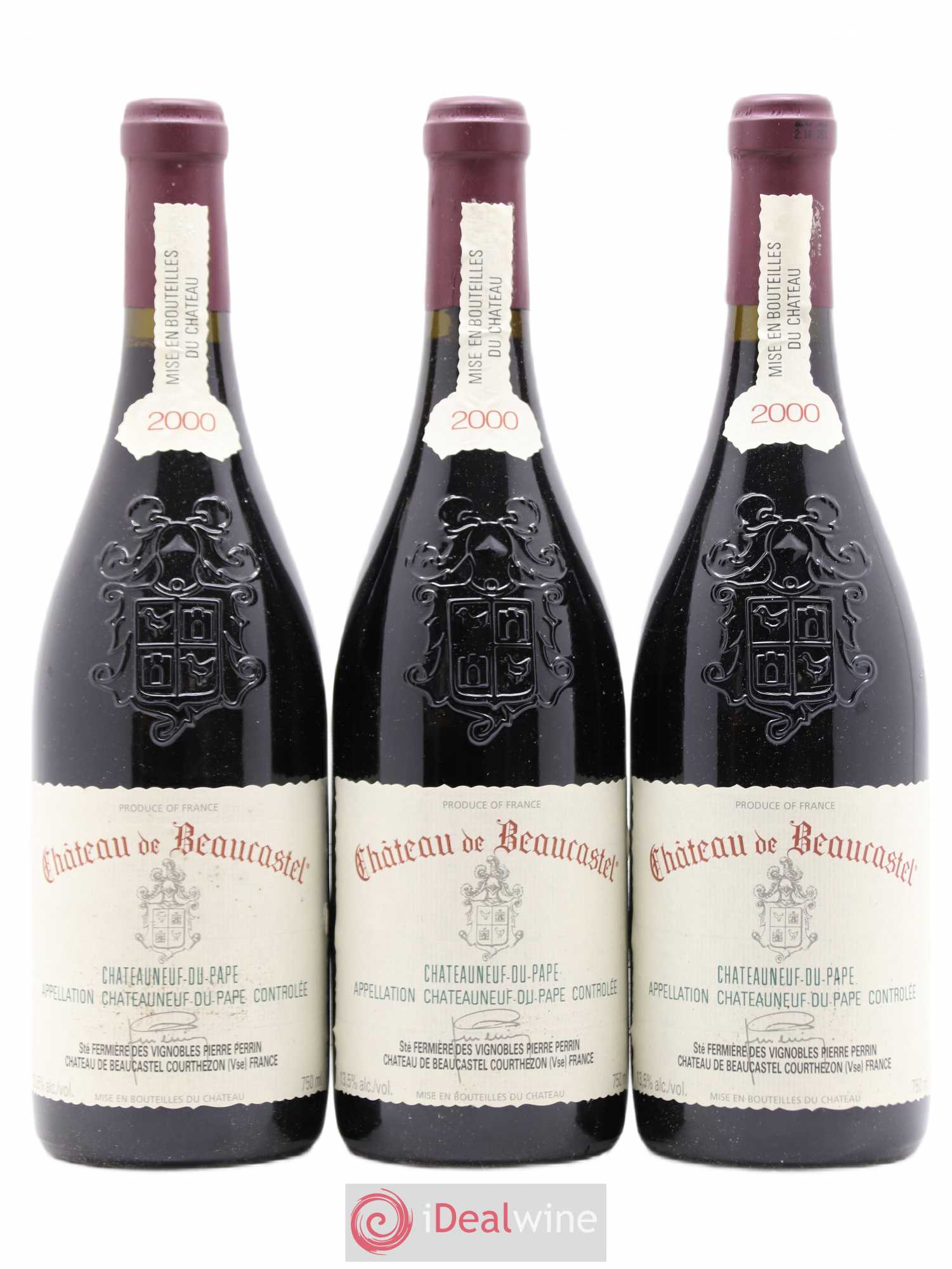 Châteauneuf-du-Pape Château de Beaucastel Famille Perrin 2000 - Lot de 3 bouteilles - 0
