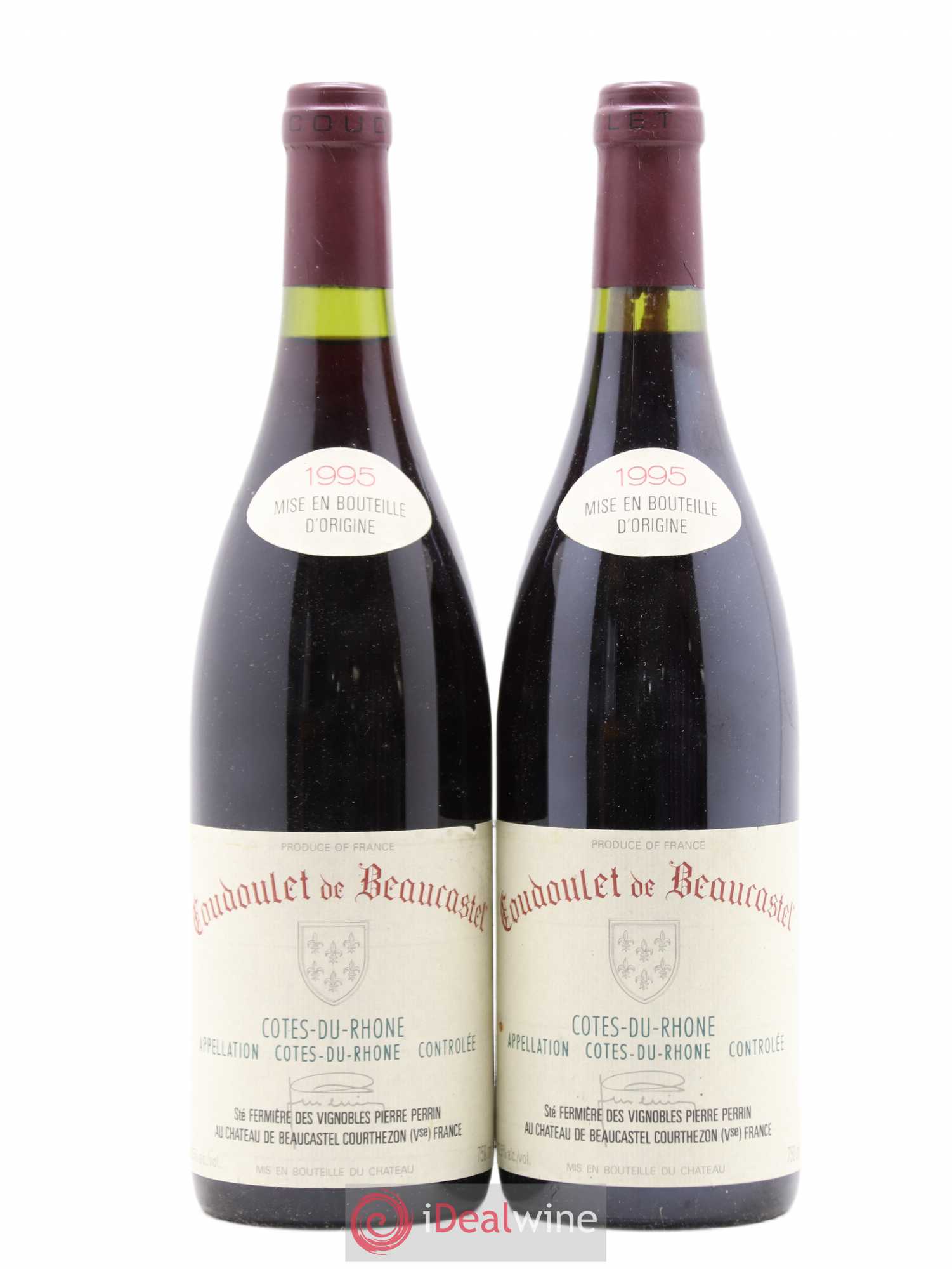 Côtes-du-Rhône Coudoulet de Beaucastel Famille Perrin 1995 - Lot de 2 bouteilles - 0