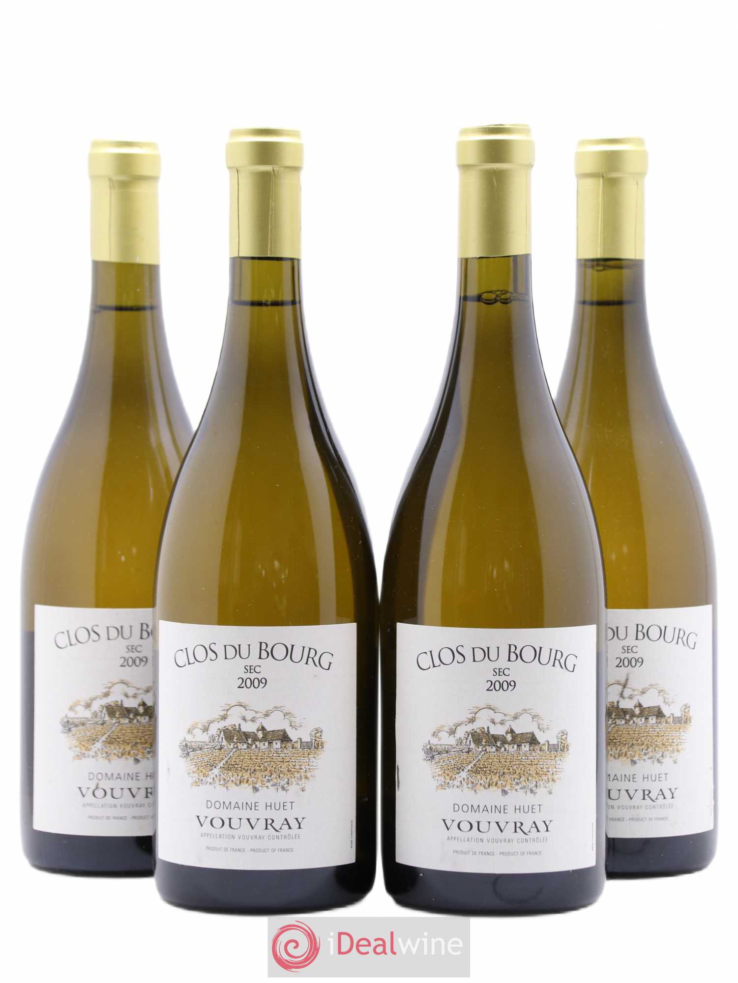 Vouvray Clos du Bourg Sec Domaine Huet 2009 - Lot de 4 bouteilles - 0