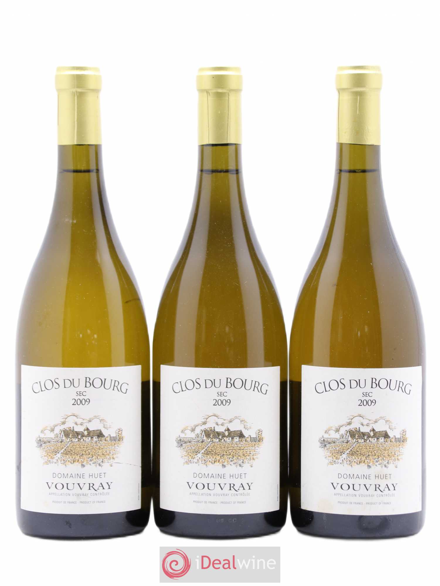 Vouvray Clos du Bourg Sec Domaine Huet 2009 - Lot de 3 bouteilles - 0