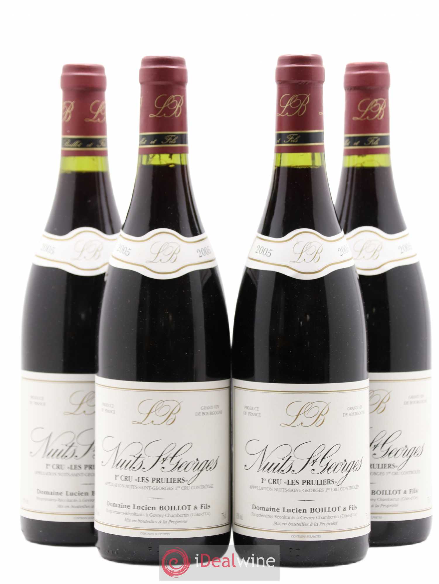 Nuits-Saint-Georges 1er Cru Les Pruliers Lucien Boillot & Fils (Domaine) 2005 - Lot de 4 bouteilles - 0