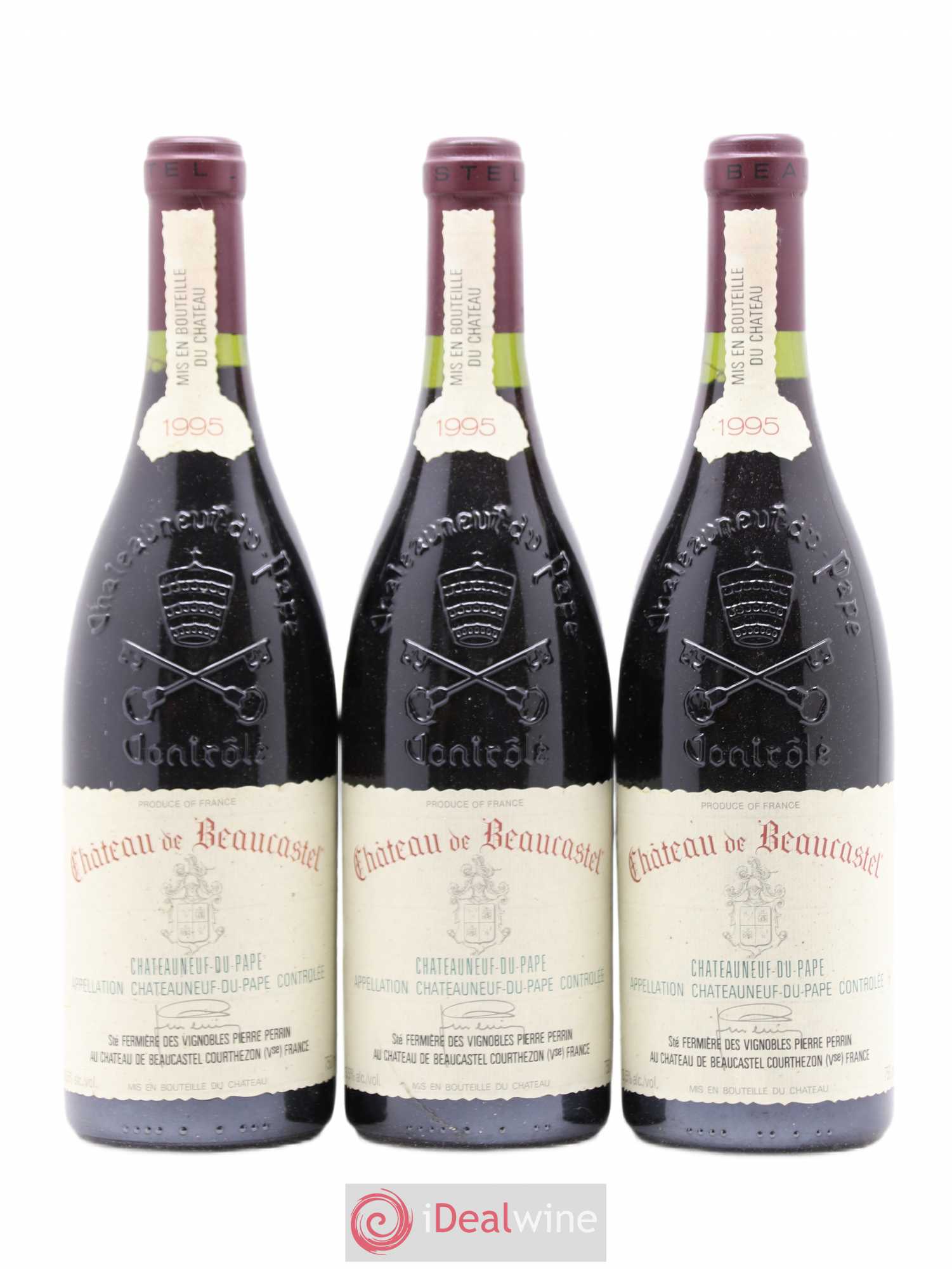 Châteauneuf-du-Pape Château de Beaucastel Famille Perrin 1995 - Lot de 3 bouteilles - 0