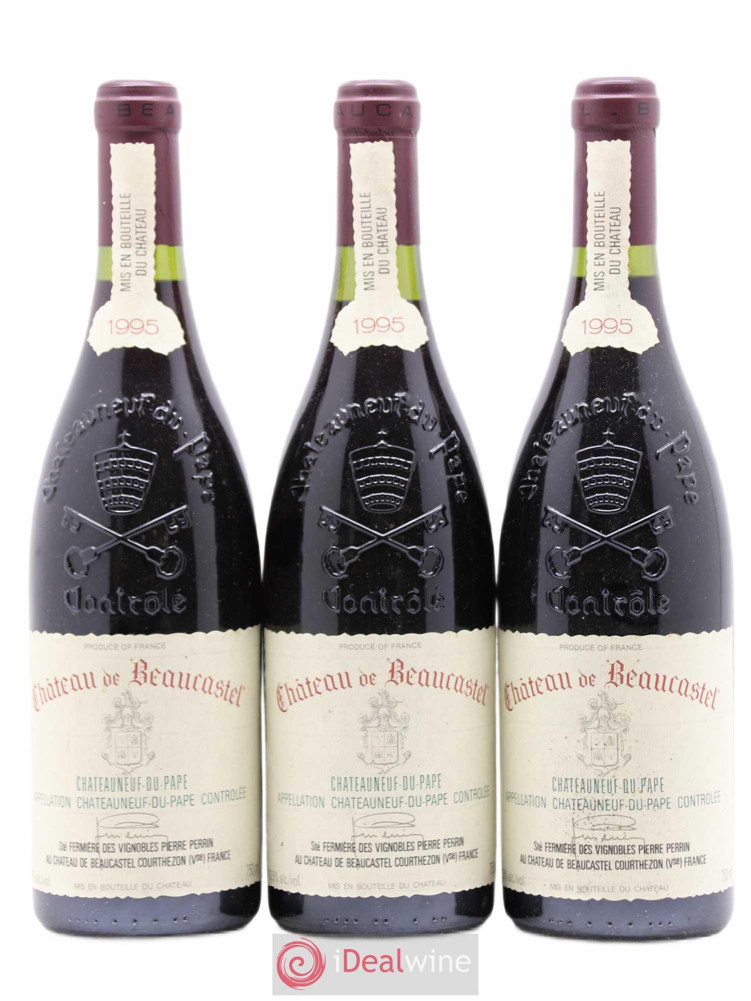 Châteauneuf-du-Pape Château de Beaucastel Famille Perrin 1995 - Lot de 3 bouteilles - 0