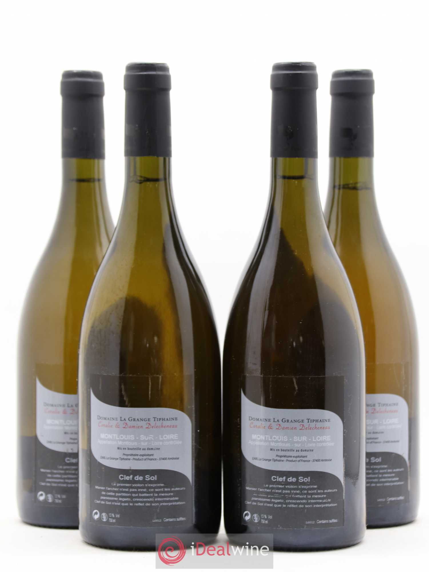 Montlouis-sur-Loire Clef de Sol La Grange Tiphaine 2010 - Lot of 4 bottles - 1
