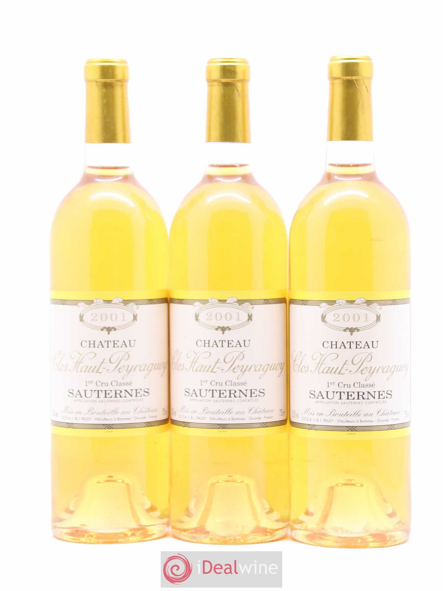 Clos Haut-Peyraguey 1er Grand Cru Classé 2001 - Lotto di 3 bottiglie - 0