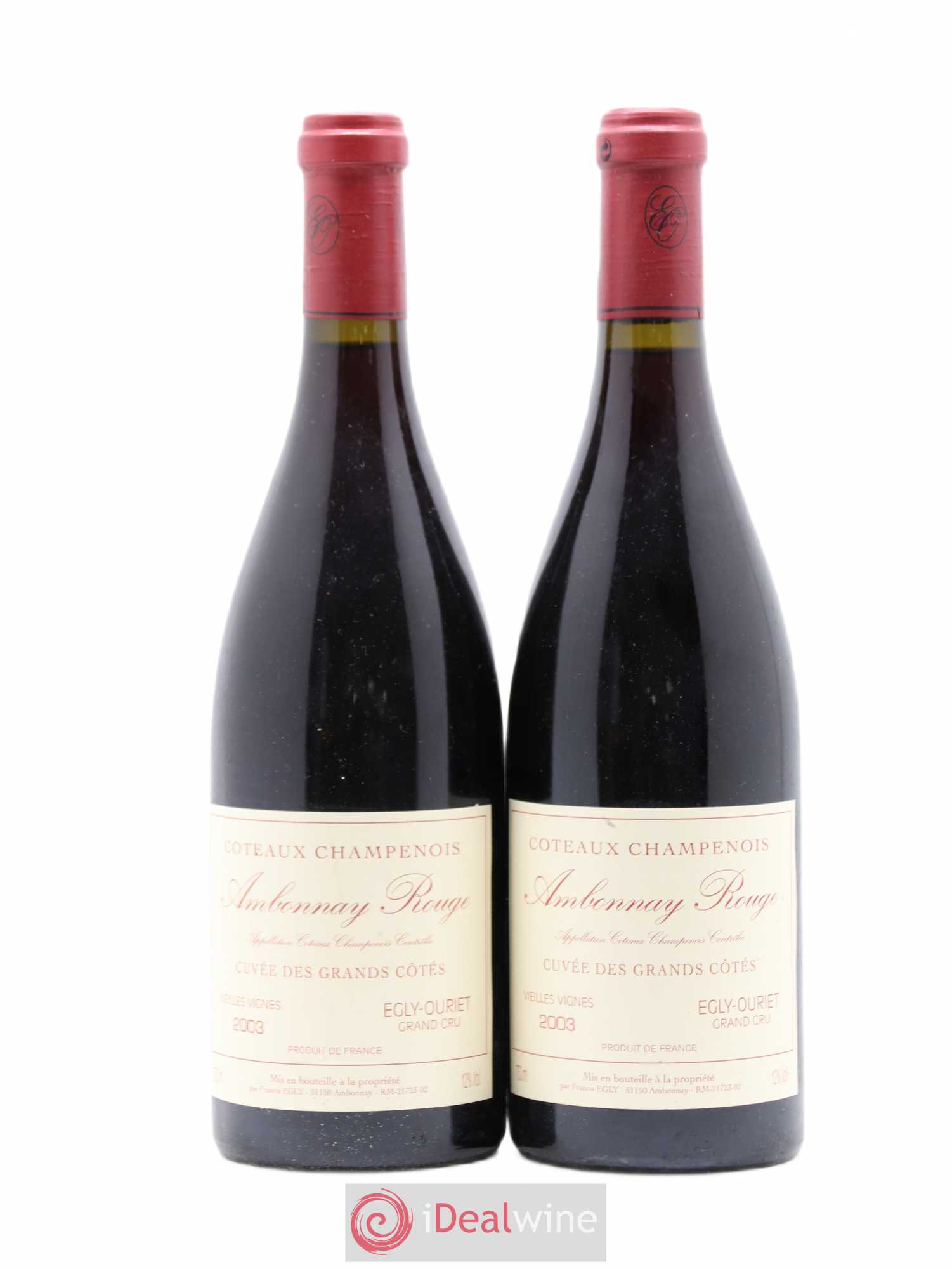 Ambonnay Cuvée des Grands Côtés VV Grand Cru Egly-Ouriet 2003 - Lot de 2 bouteilles - 0