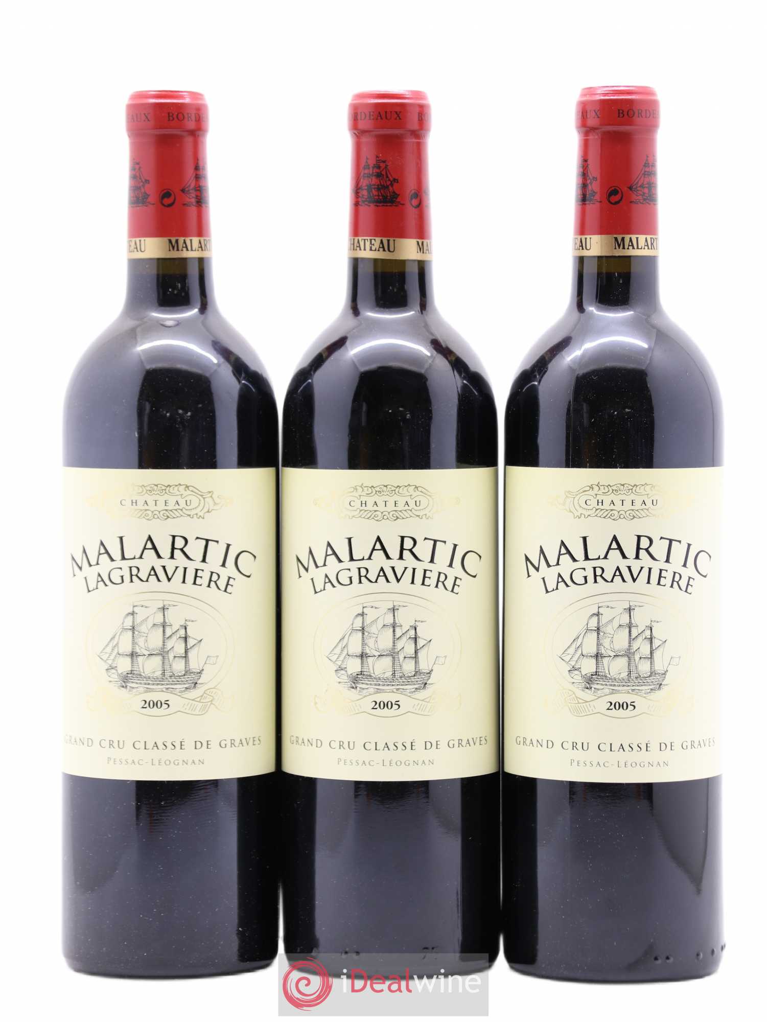 Château Malartic-Lagravière Cru Classé de Graves 2005 - Lot de 3 bouteilles - 0