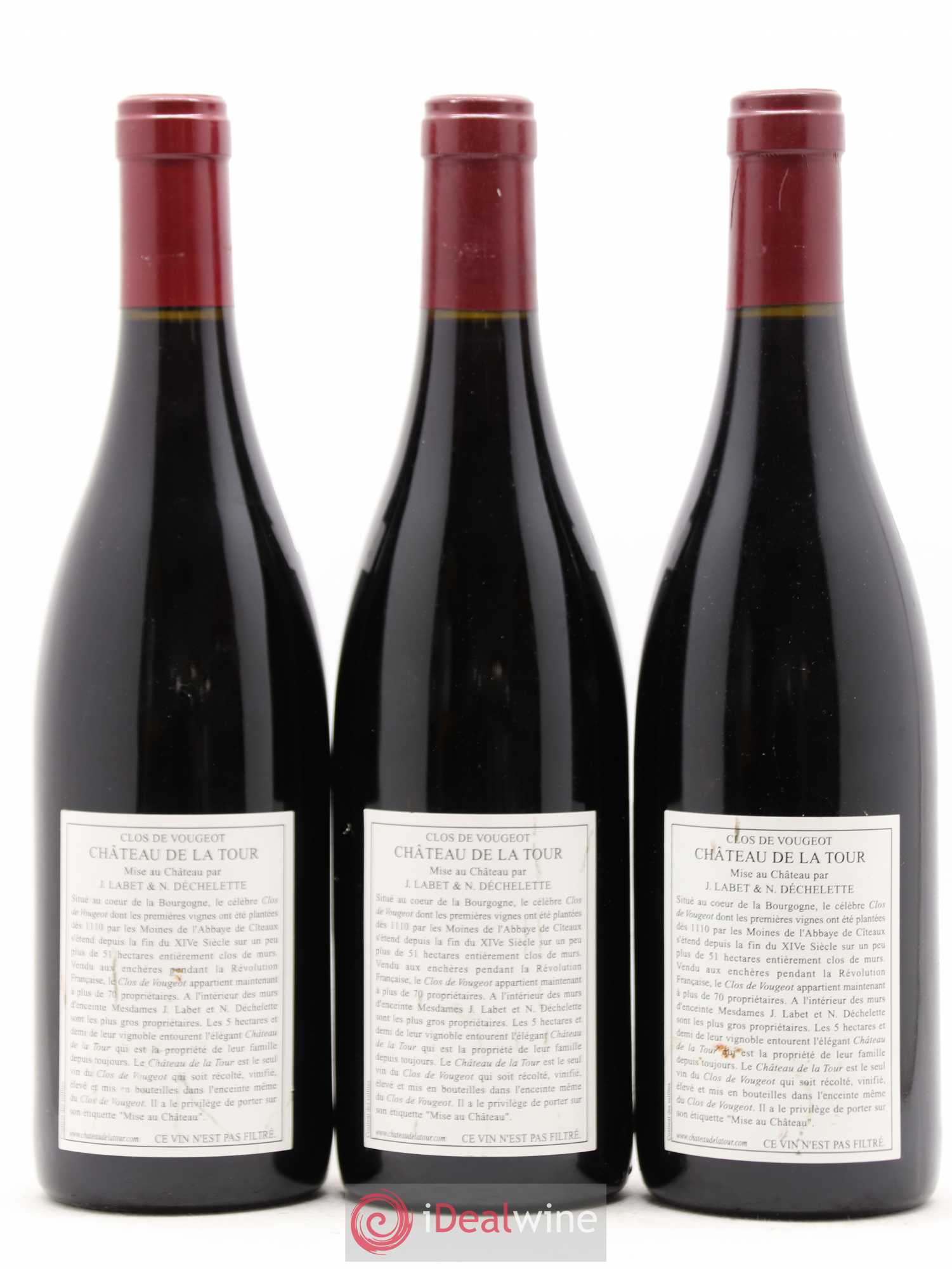 Clos de Vougeot Grand Cru Château de La Tour 2005 - Lot de 3 bouteilles - 1