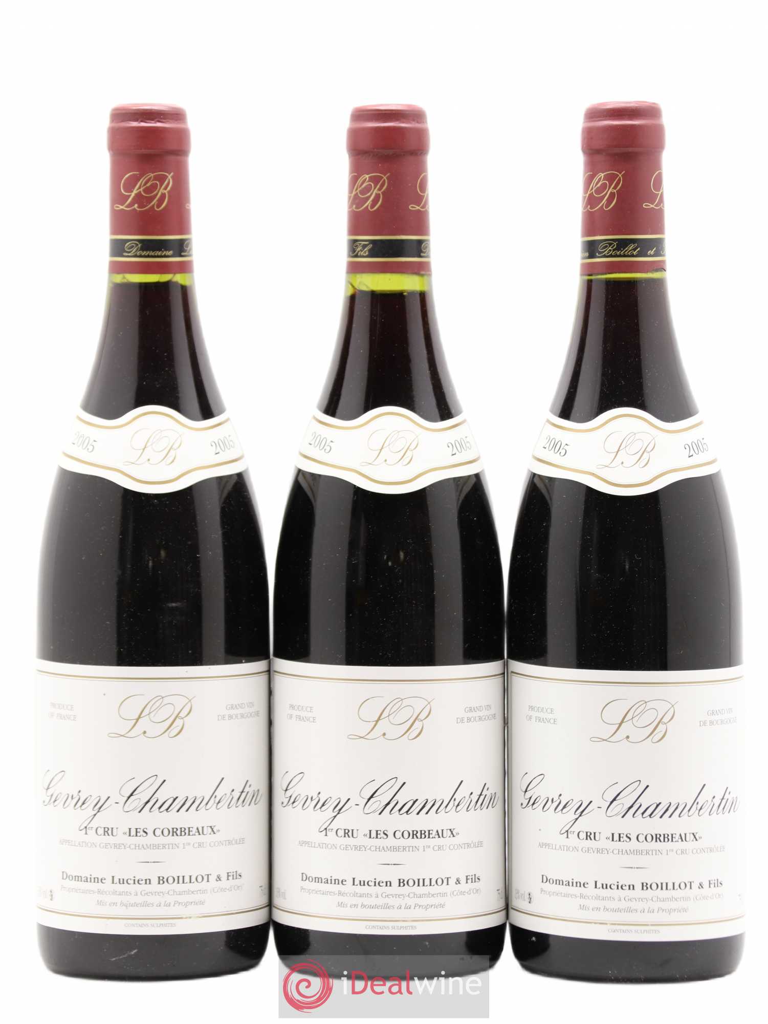 Gevrey-Chambertin 1er Cru Les Corbeaux Lucien Boillot & Fils (Domaine) 2005 - Lot de 3 bouteilles - 0