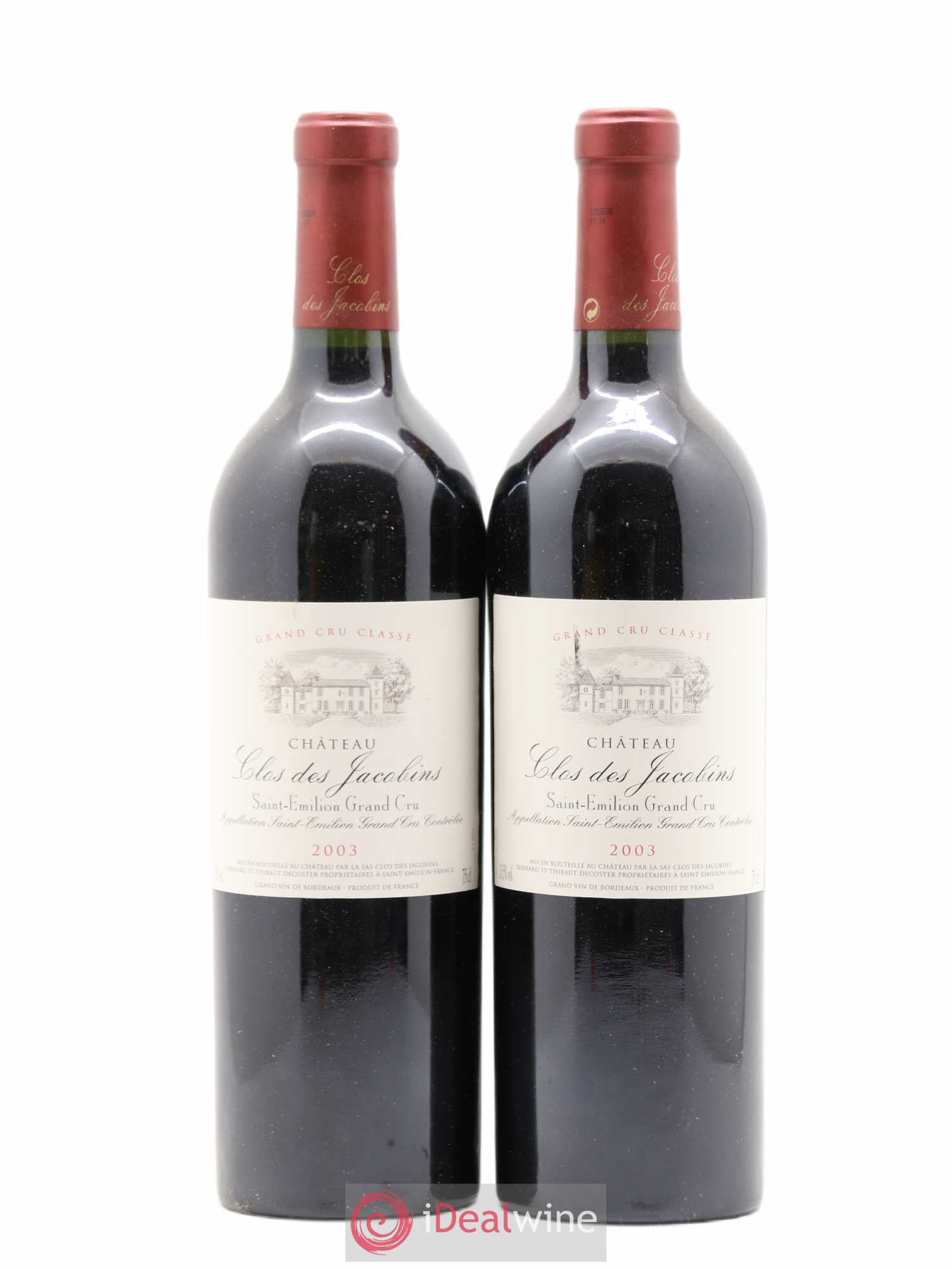 Château Clos des Jacobins Grand Cru Classé 2003 - Lot de 2 bouteilles - 0