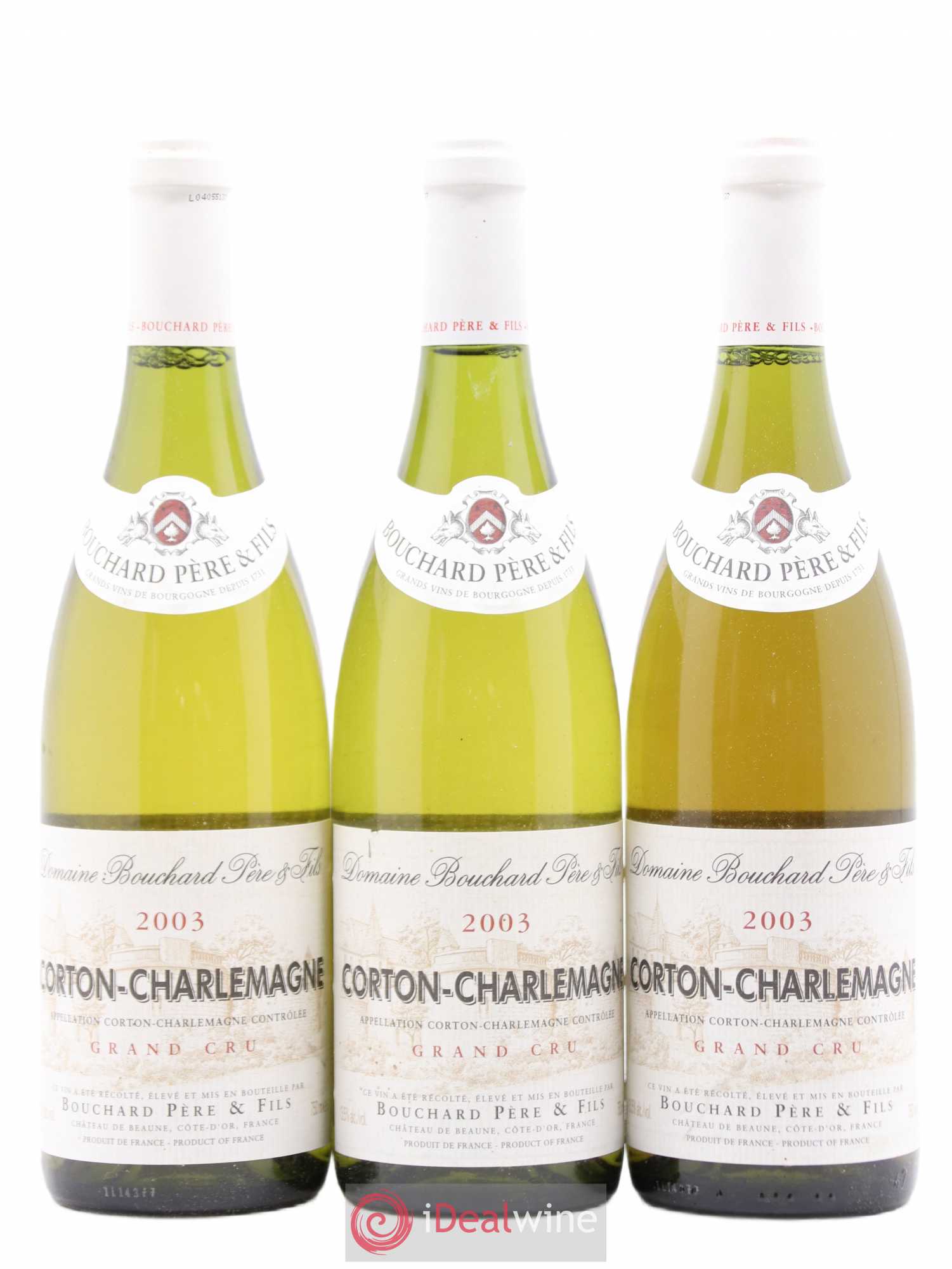 Corton-Charlemagne Grand Cru Bouchard Père & Fils 2003 - Lot de 3 bouteilles - 0