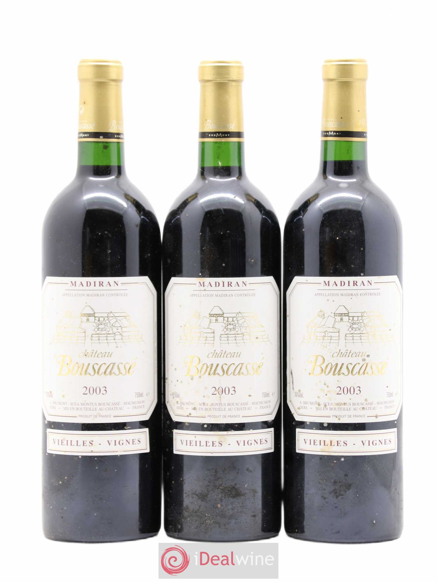 Madiran Vieilles Vignes Château Bouscassé - Alain Brumont 2003 - Lot de 3 bouteilles - 0