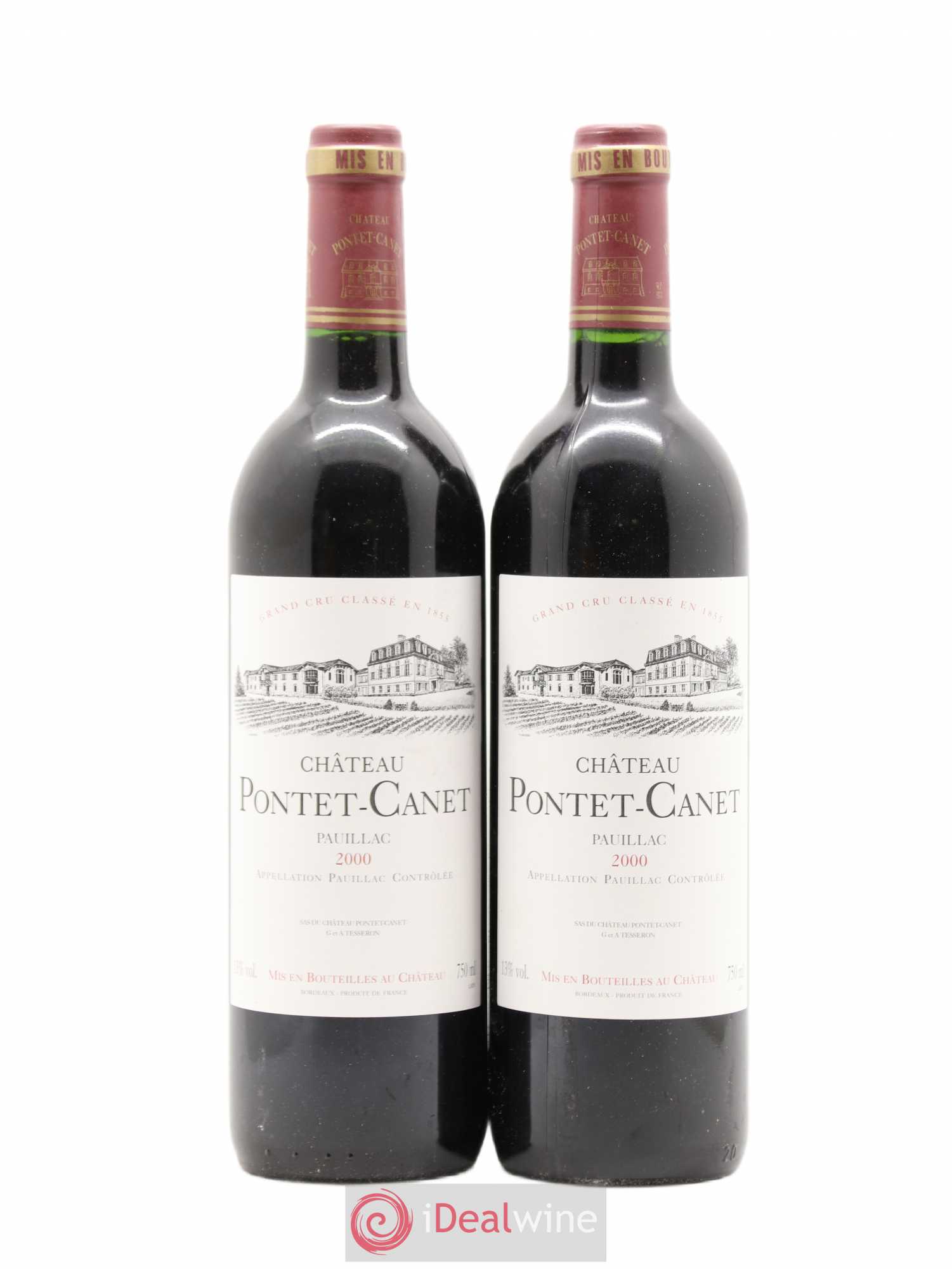 Château Pontet Canet 5ème Grand Cru Classé 2000 - Lot de 2 bouteilles - 0