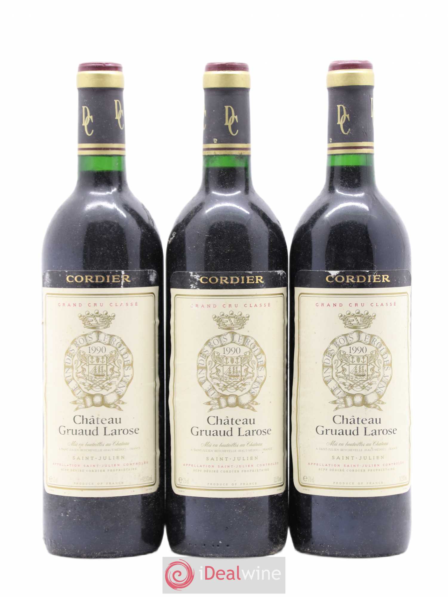 Château Gruaud Larose 2ème Grand Cru Classé 1990 - Lot de 3 bouteilles - 0