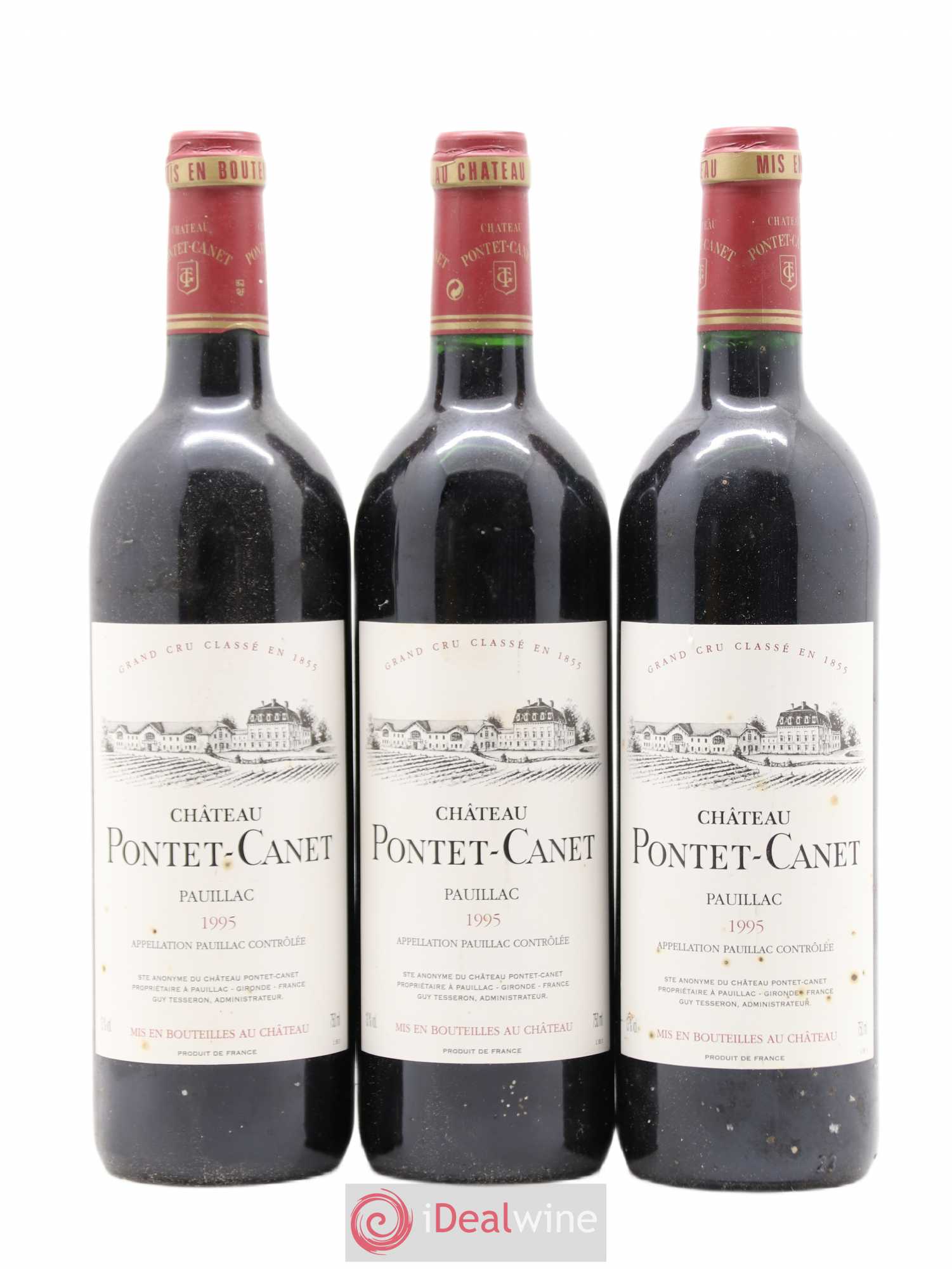 Château Pontet Canet 5ème Grand Cru Classé 1995 - Lot de 3 bouteilles - 0